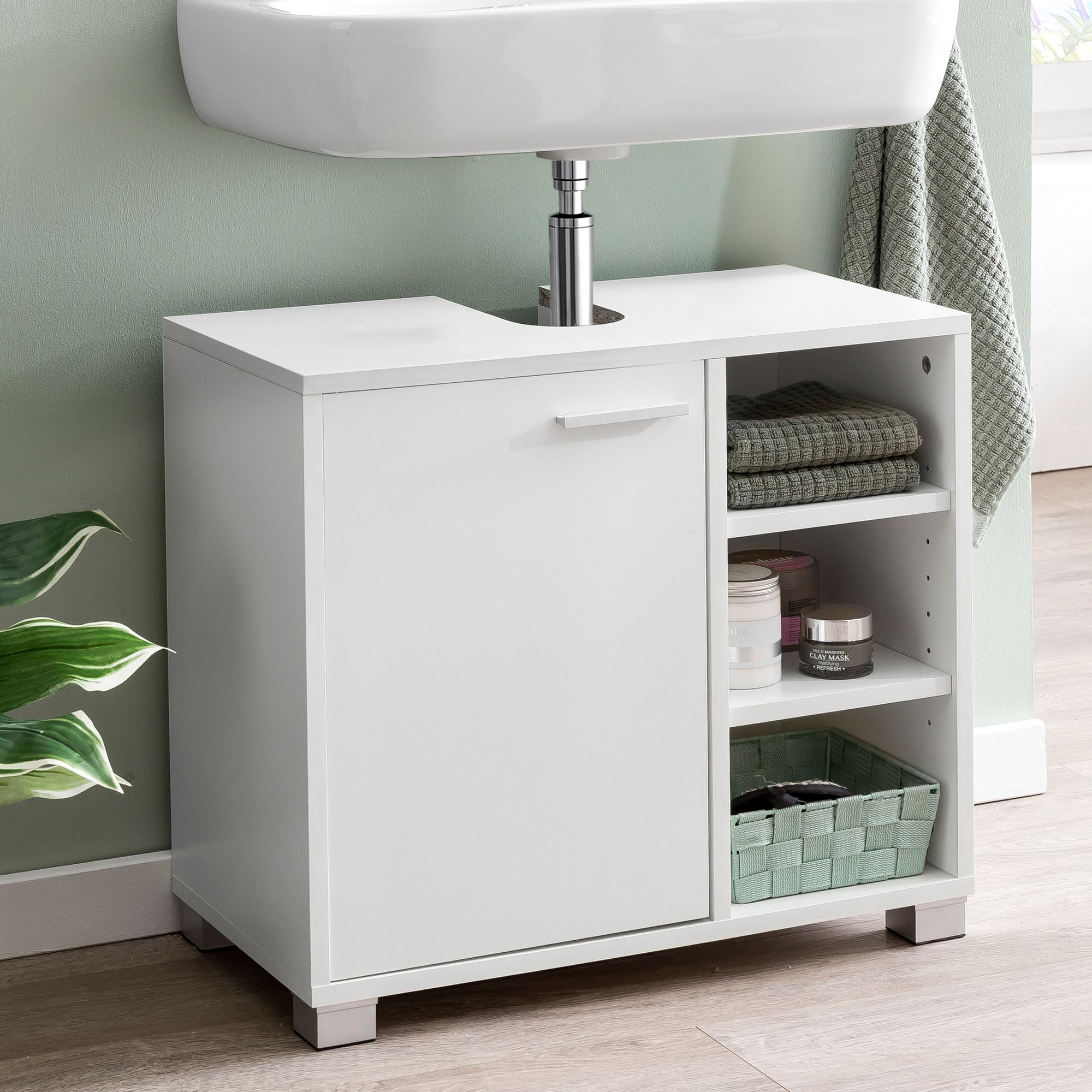 Lavabo  wl5.341 60x55x32cm blanco con puerta