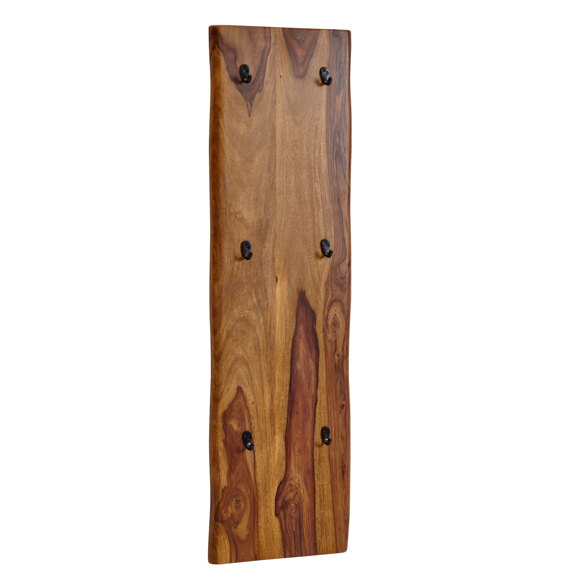 Perchero de pared 40x140x7 cm madera maciza de sheesham y metal