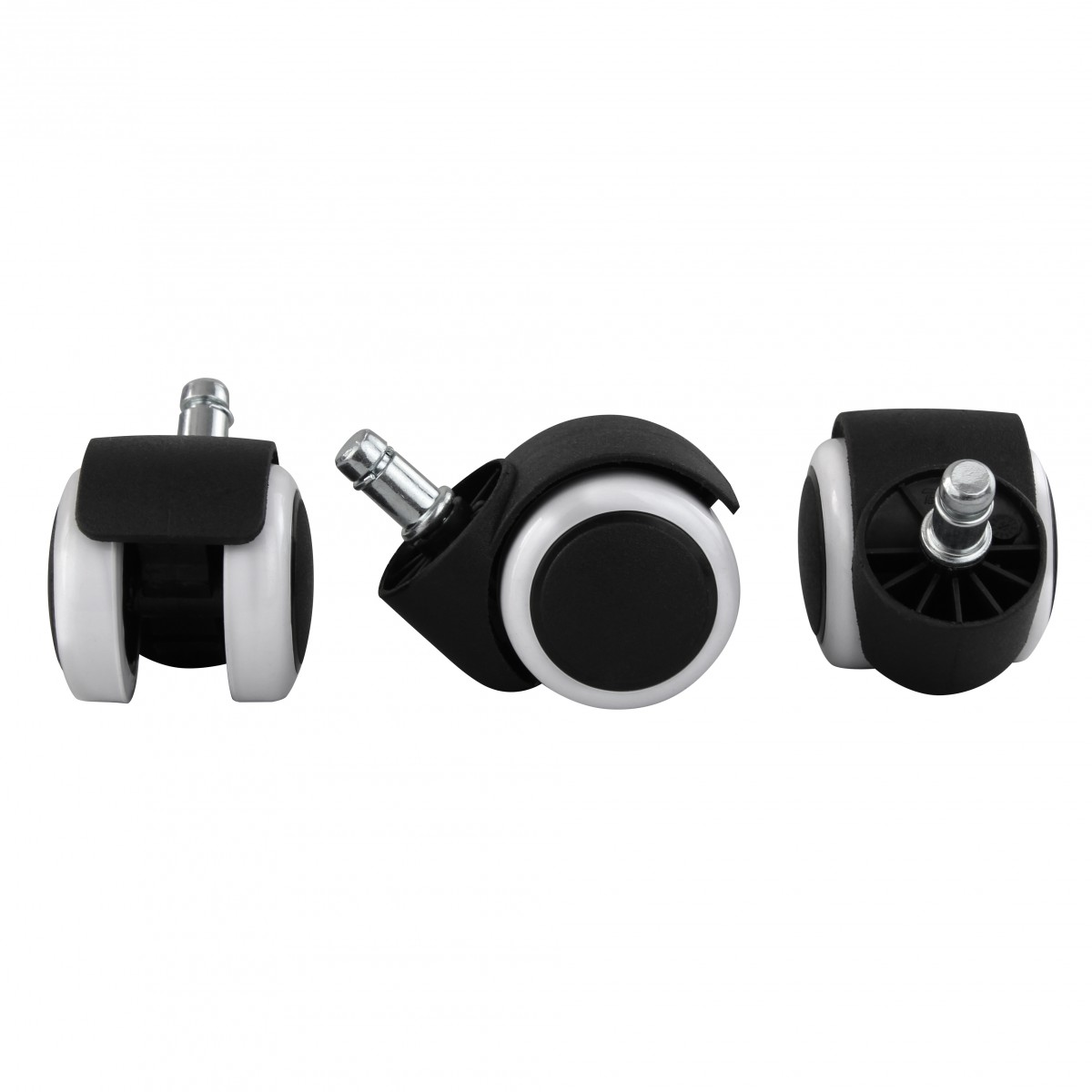 5er set ruedas con freno para un diámetro de 11mm / 50mm ruedas de suelo dura silla de oficina negro / blanco ruedas giratorias