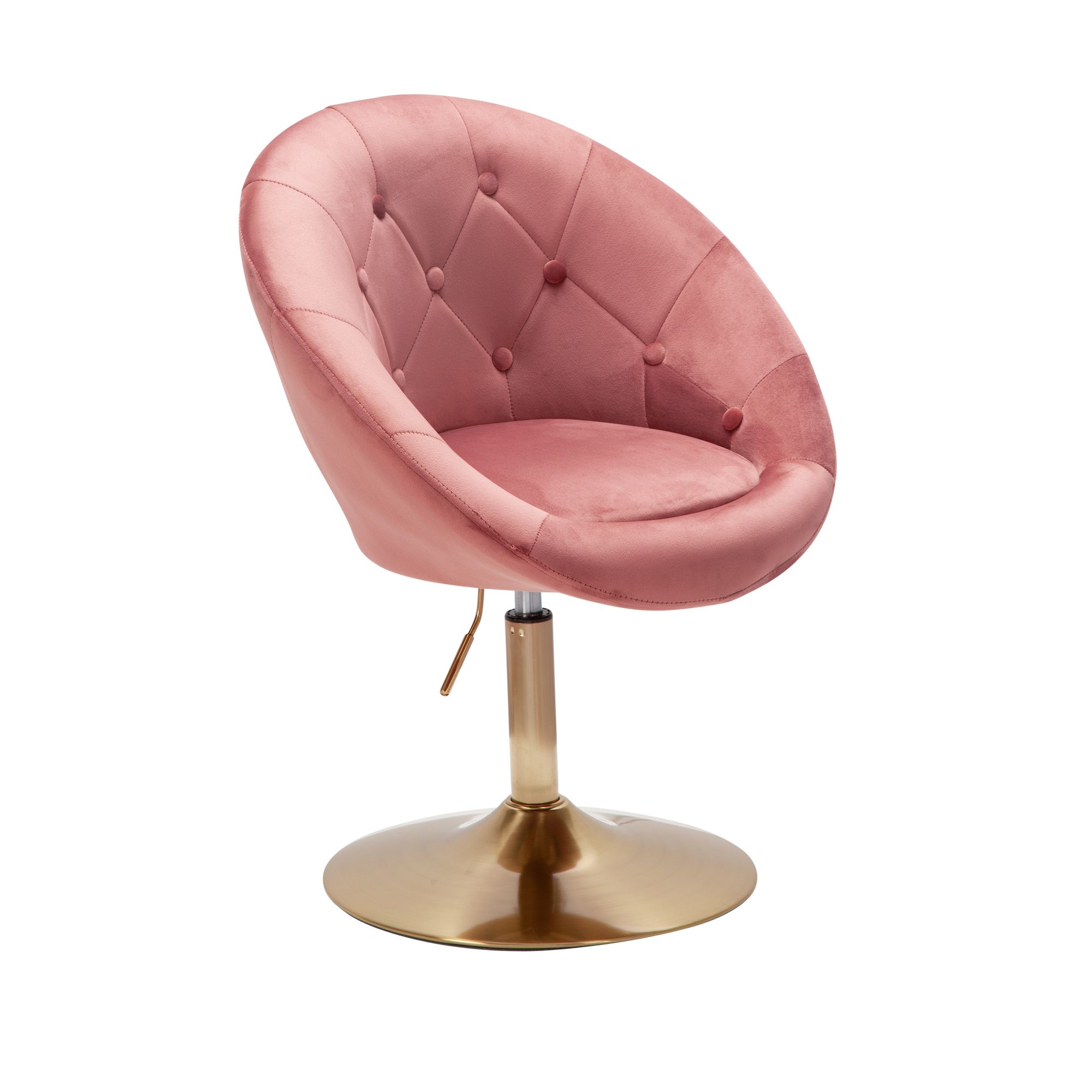 Silla  terciopelo rosa / dorado silla giratoria de diseño