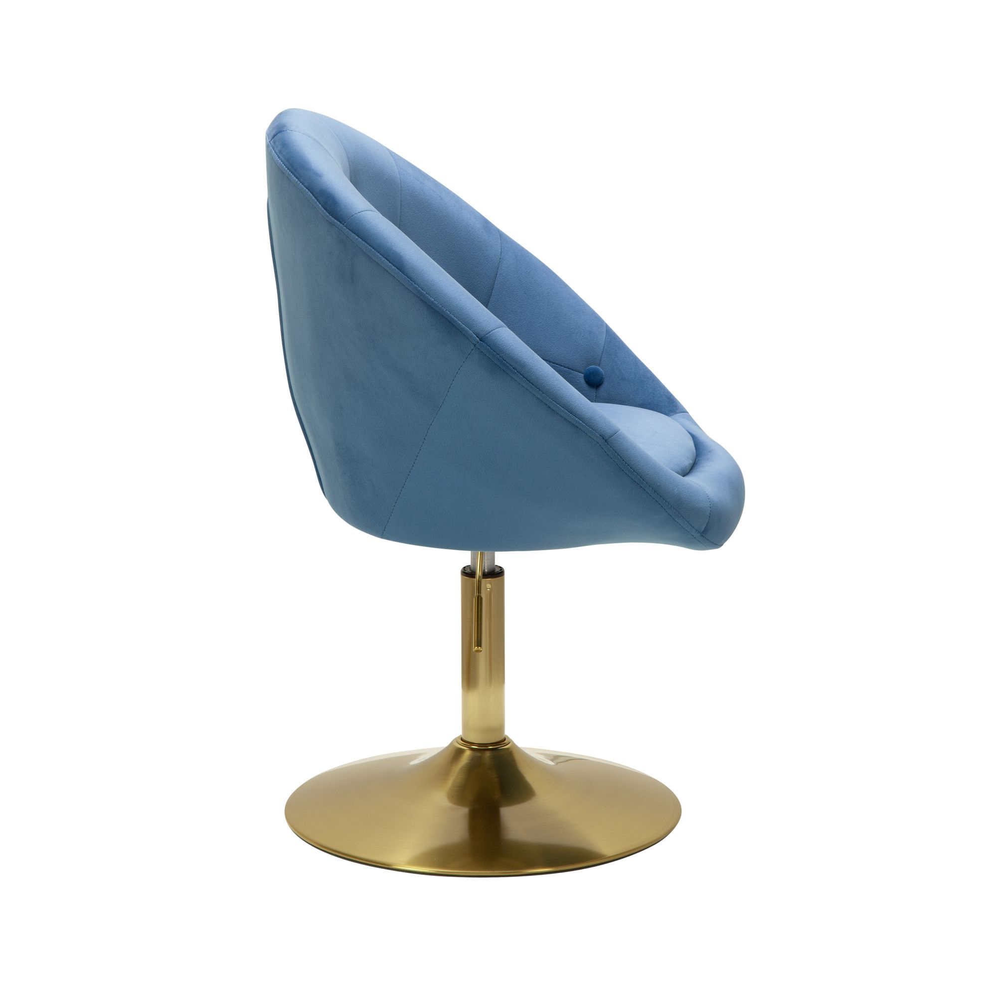 Silla  terciopelo azul / dorado silla giratoria de diseño