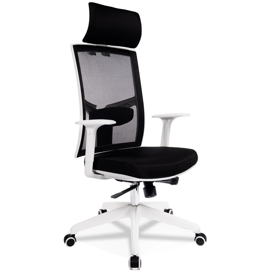 Alterego Silla de oficina MATILDA Color de la montura Blanco Asiento Negro