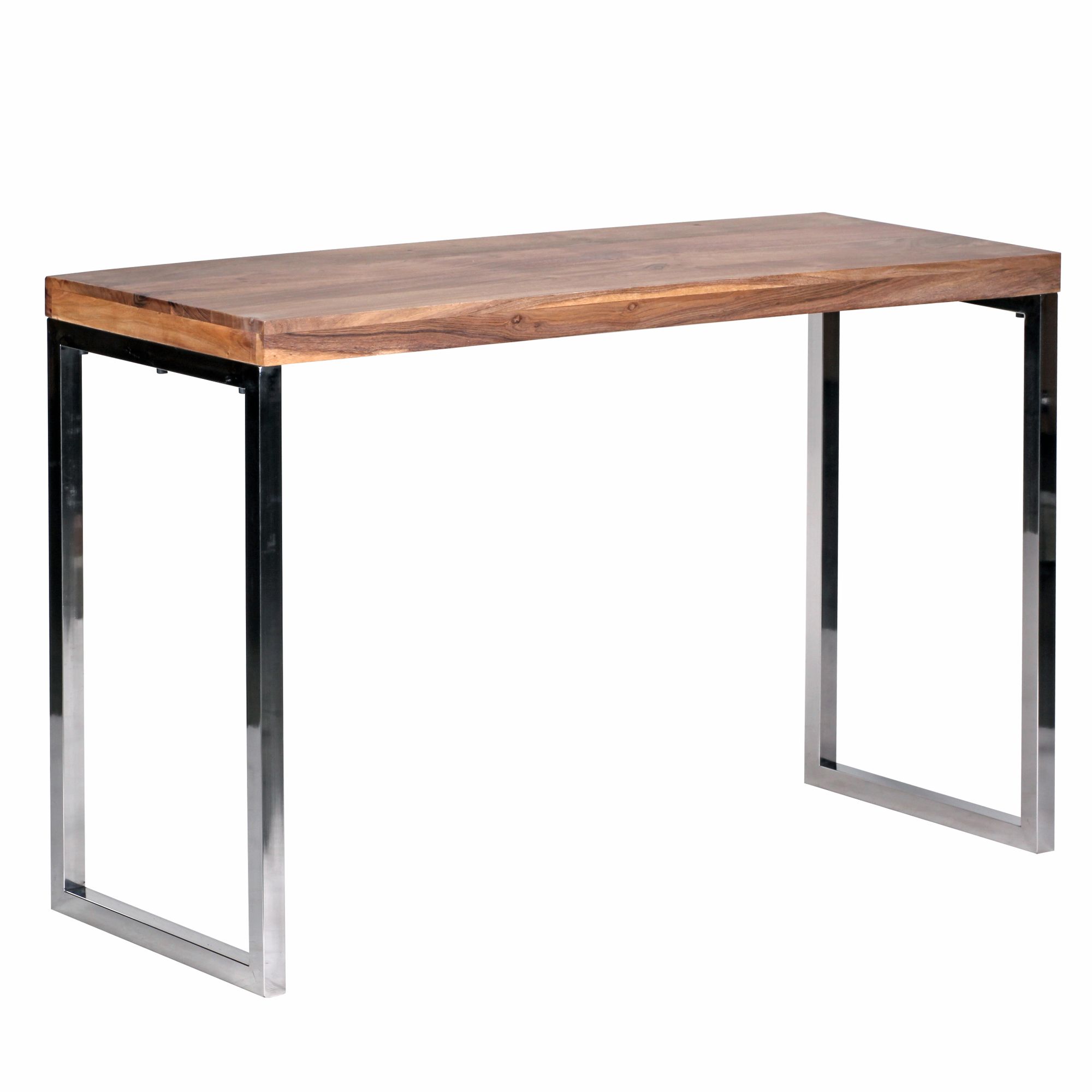 Mesa consola guna consola de madera maciza de acacia con patas de metal escritorio 120 x 45 cm aparador de estilo rústico