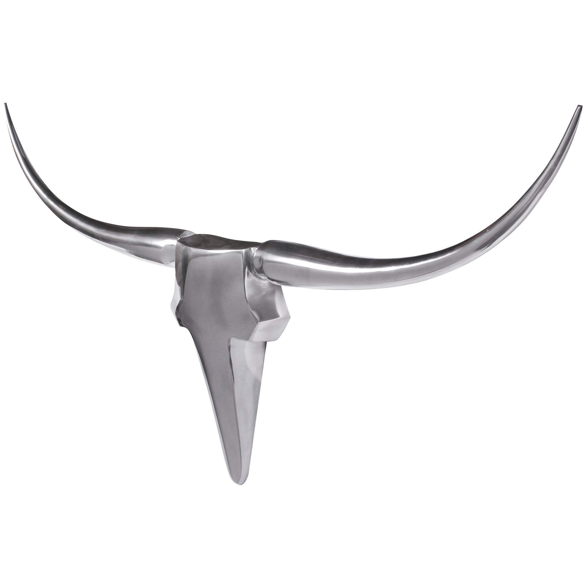 Deco antler bull m wl1.245 plata 100 cm aluminio diseño cuernos