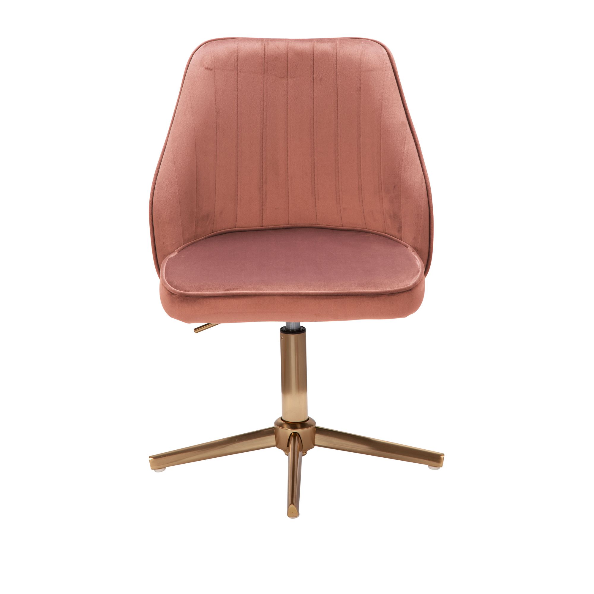 Silla de escritorio silla giratoria de diseño de terciopelo rosa con respaldo