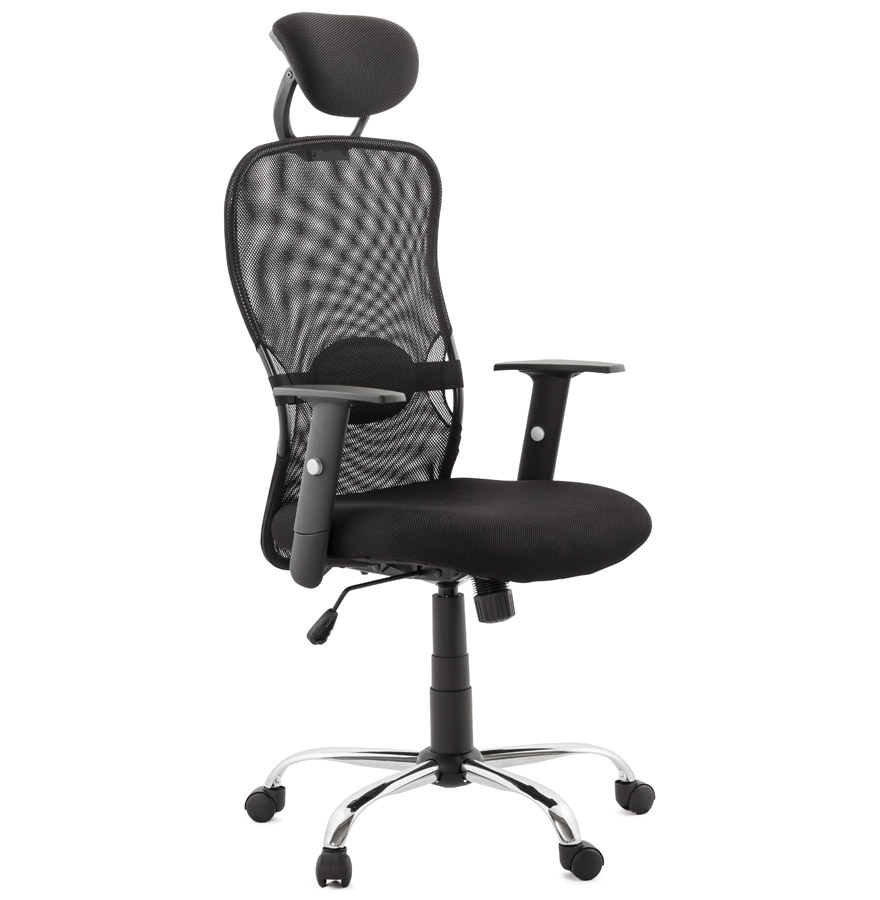 Alterego Silla de oficina SOYOUZ Color de la montura Cromo Asiento Negro