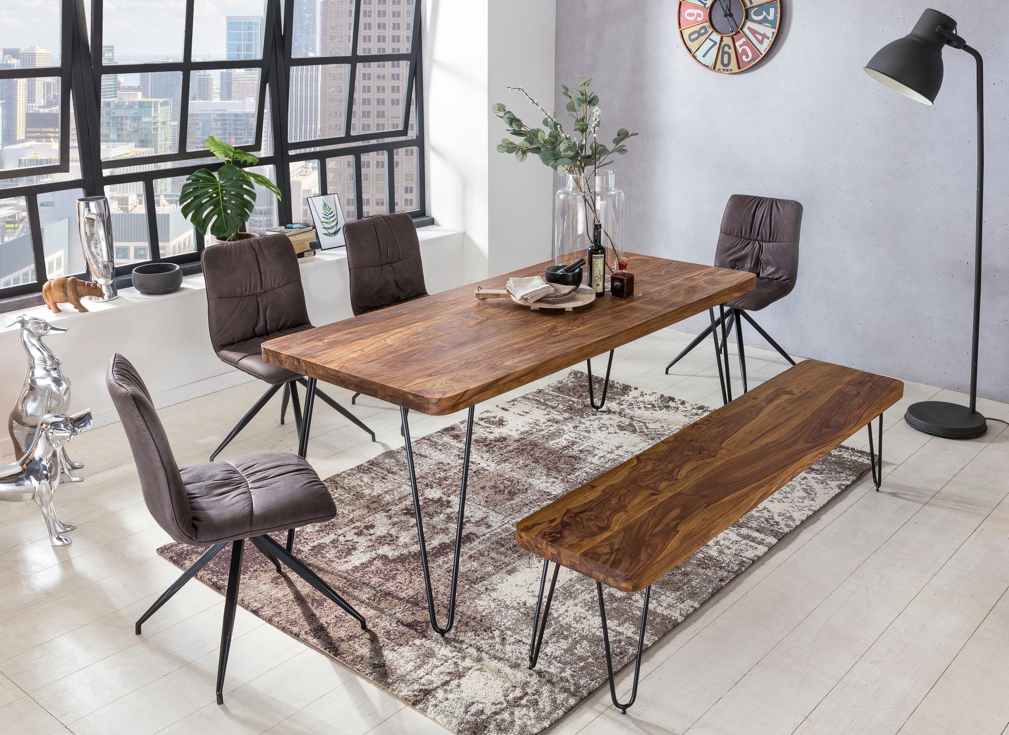 Banco de comedor bagli madera maciza sheesham 120 x 45 x 40 cm banco de madera producto natural banco de cocina de estilo rústico