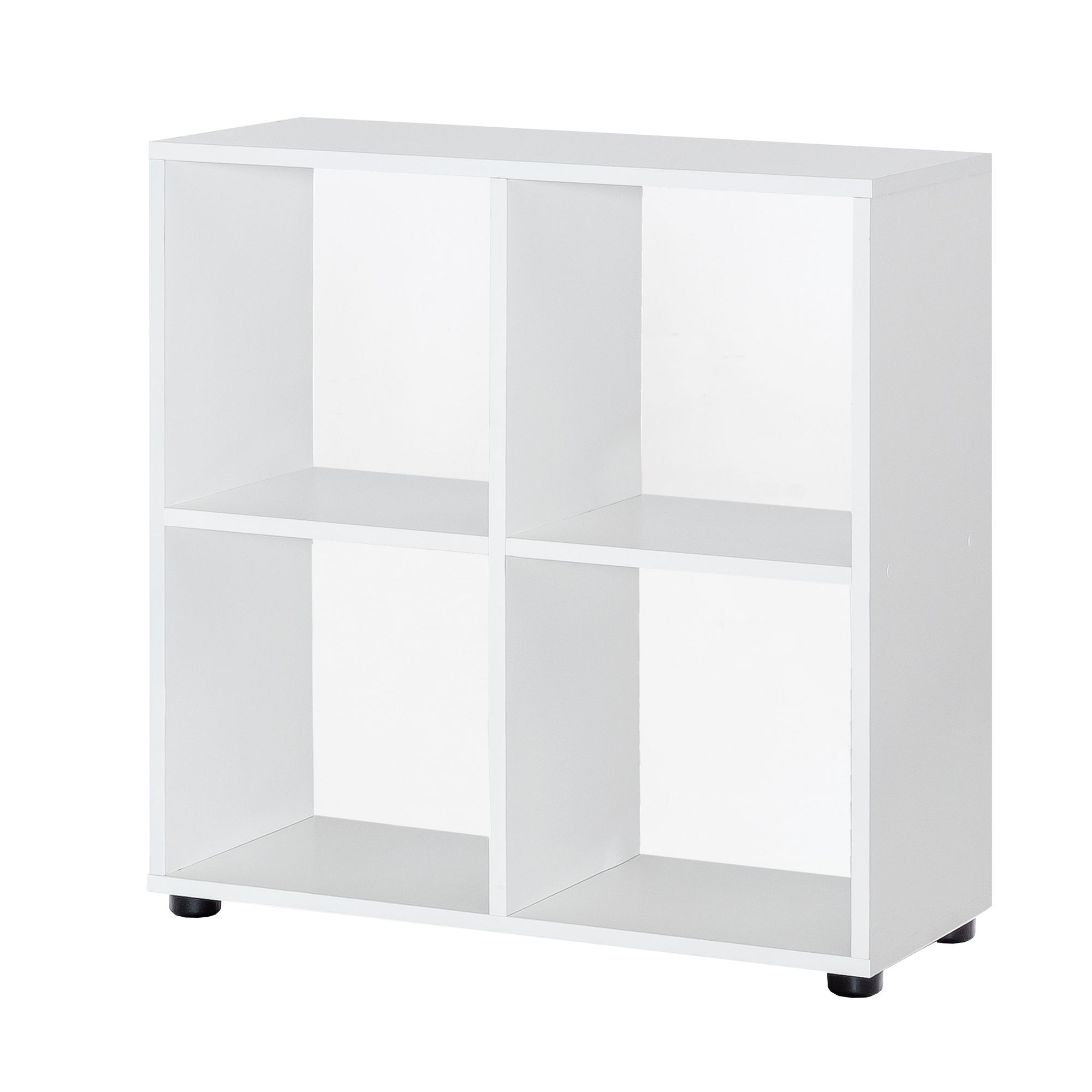 Librería de diseño zara con 4 compartimentos blanco 70 x 72 x 29 cm