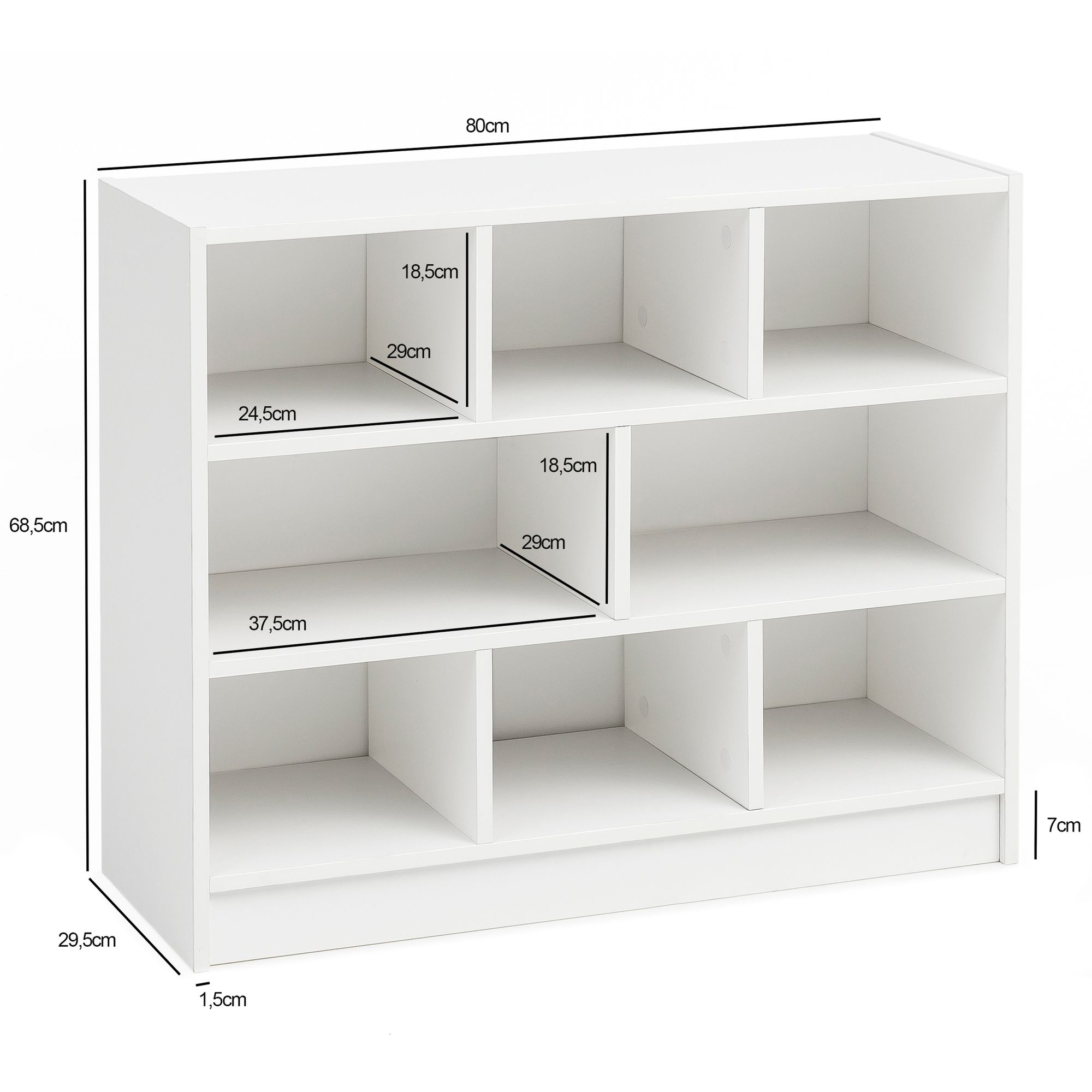 Librería blanco 80x68,5x29,5 cm estante de pie estante modern