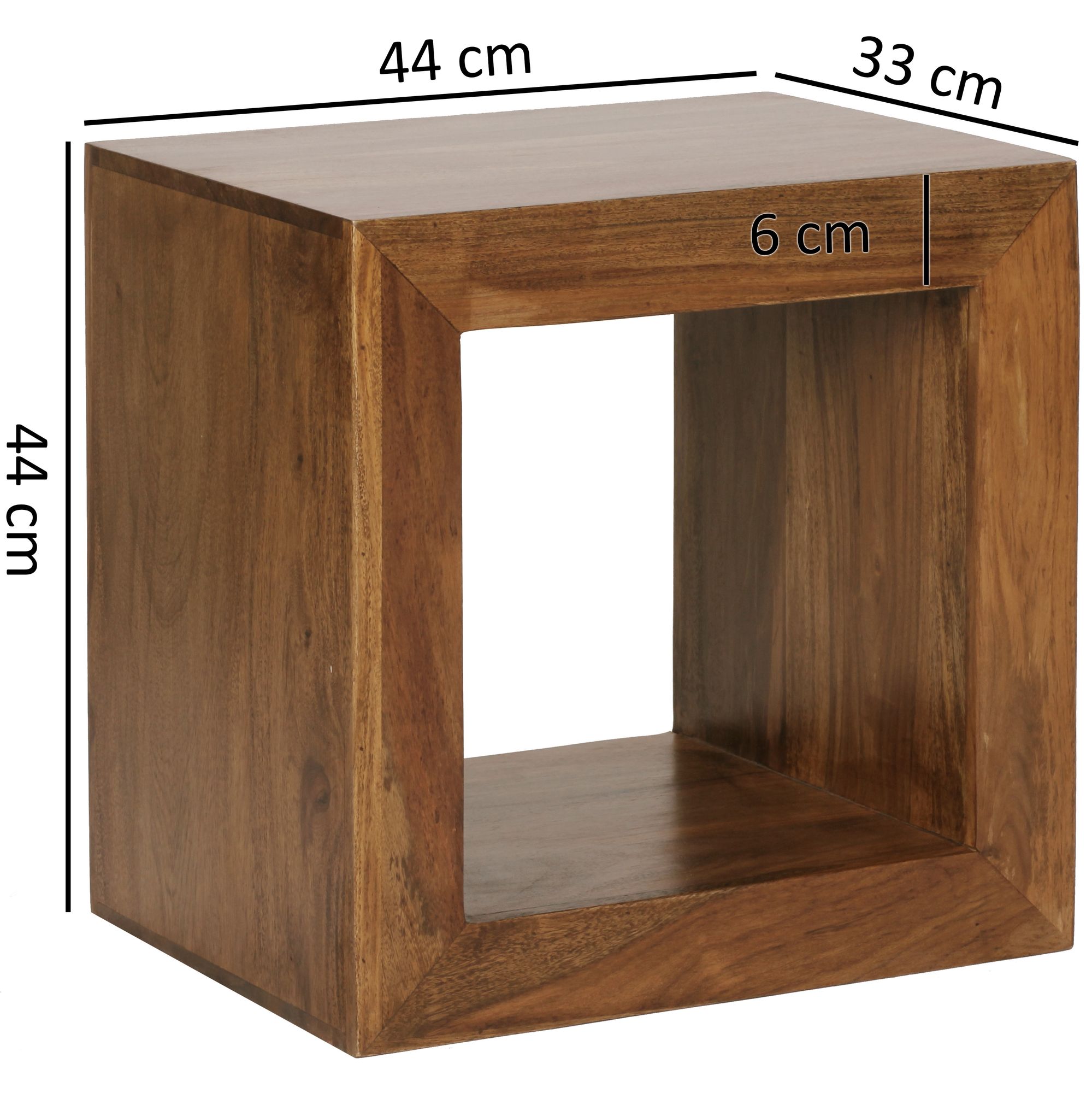 Pie estanterías high cube diseño de validez del producto natural de estilo rústico tabla de madera estante de madera maciza sheesham 44cm