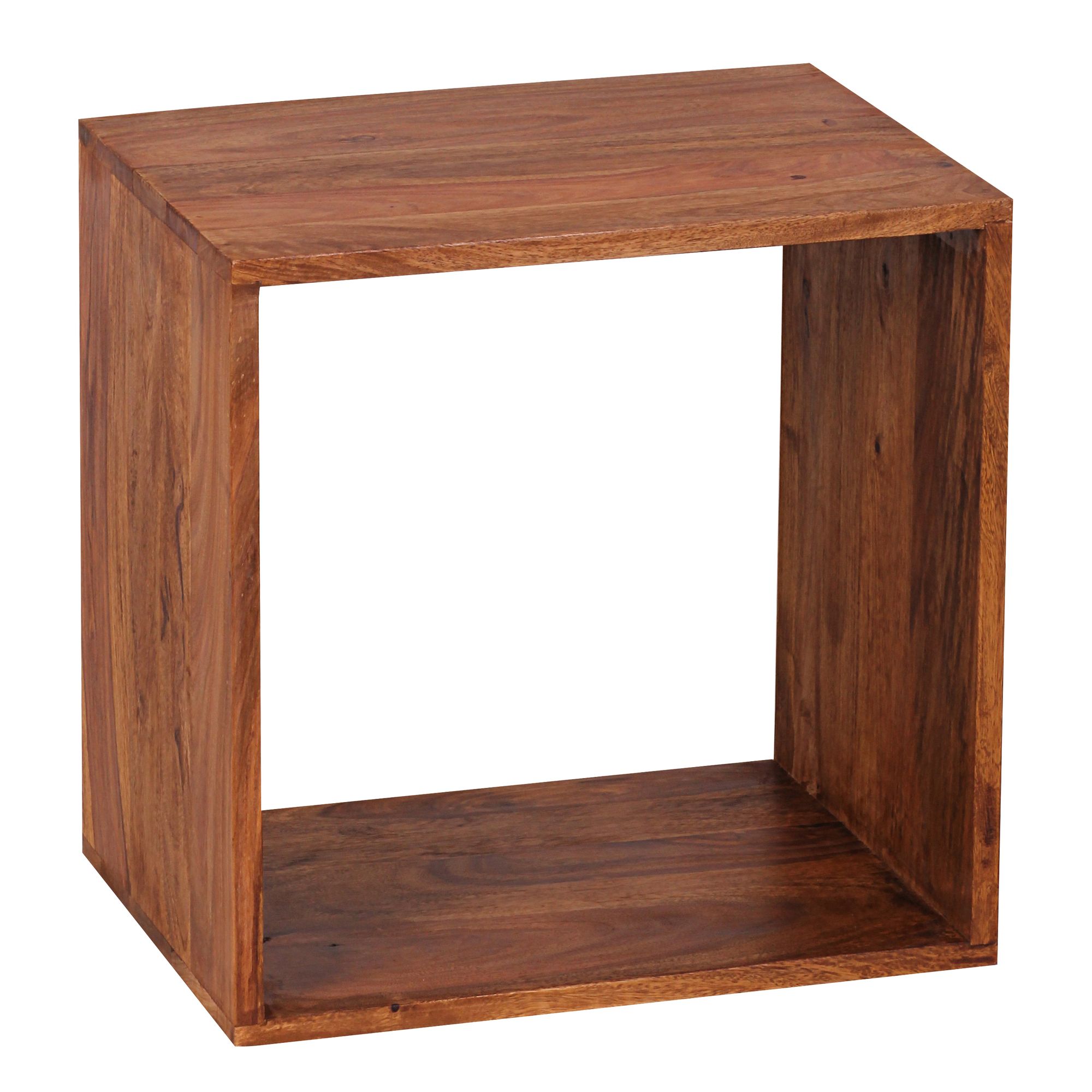 Estante independiente madera maciza mumbai sheesham 43,5 cm cubo estante diseño estante de madera producto natural mesa auxiliar estilo rústico