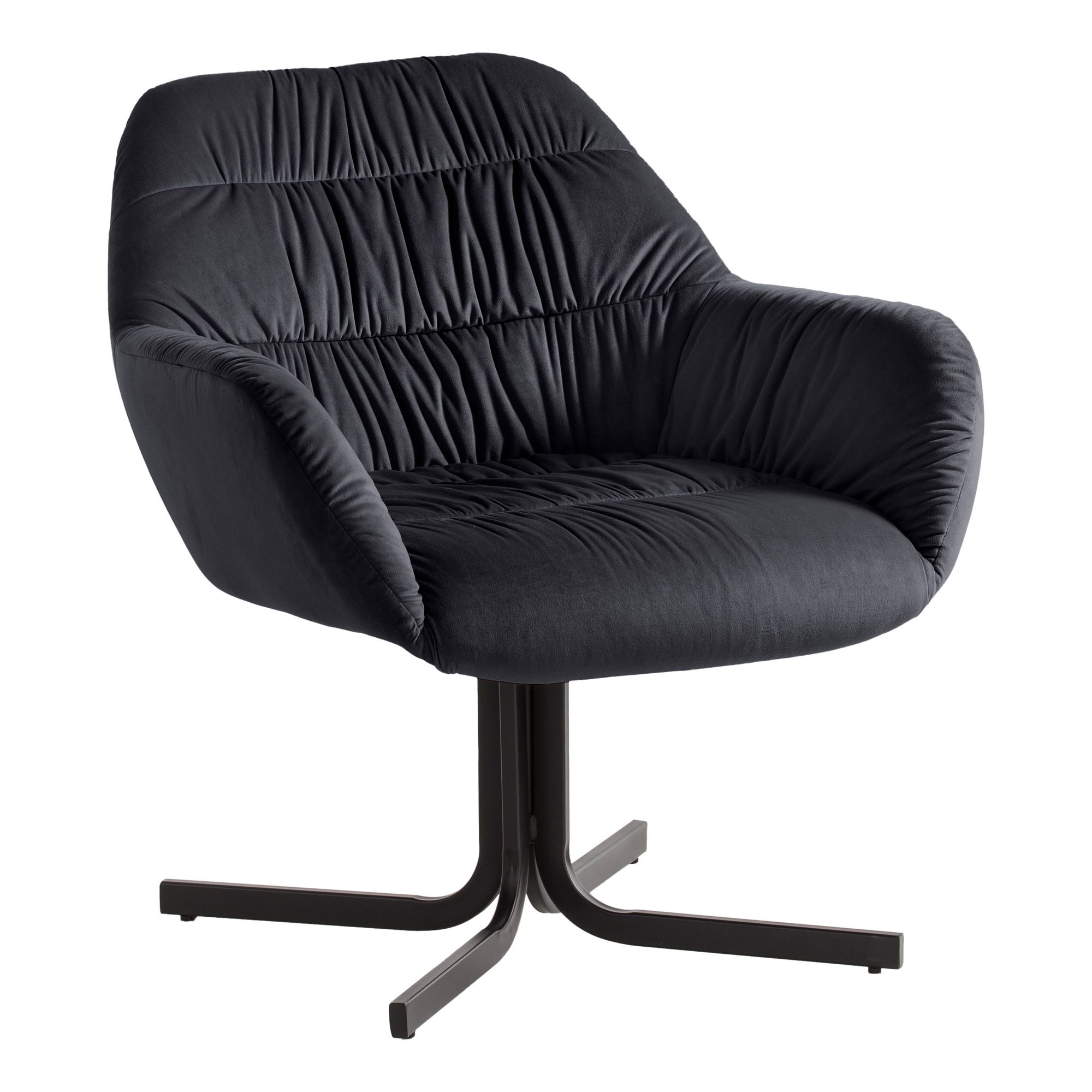 Sillón WOHNLING Sillón Club Terciopelo Metal Negro Sillón de cóctel Silla de cáscara