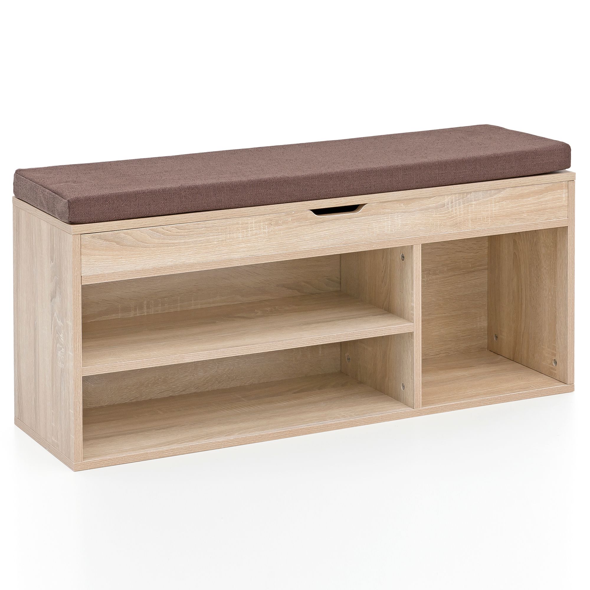 Banco de  wl5.344 con asiento armario banco de madera 104x51x32 cm sonoma