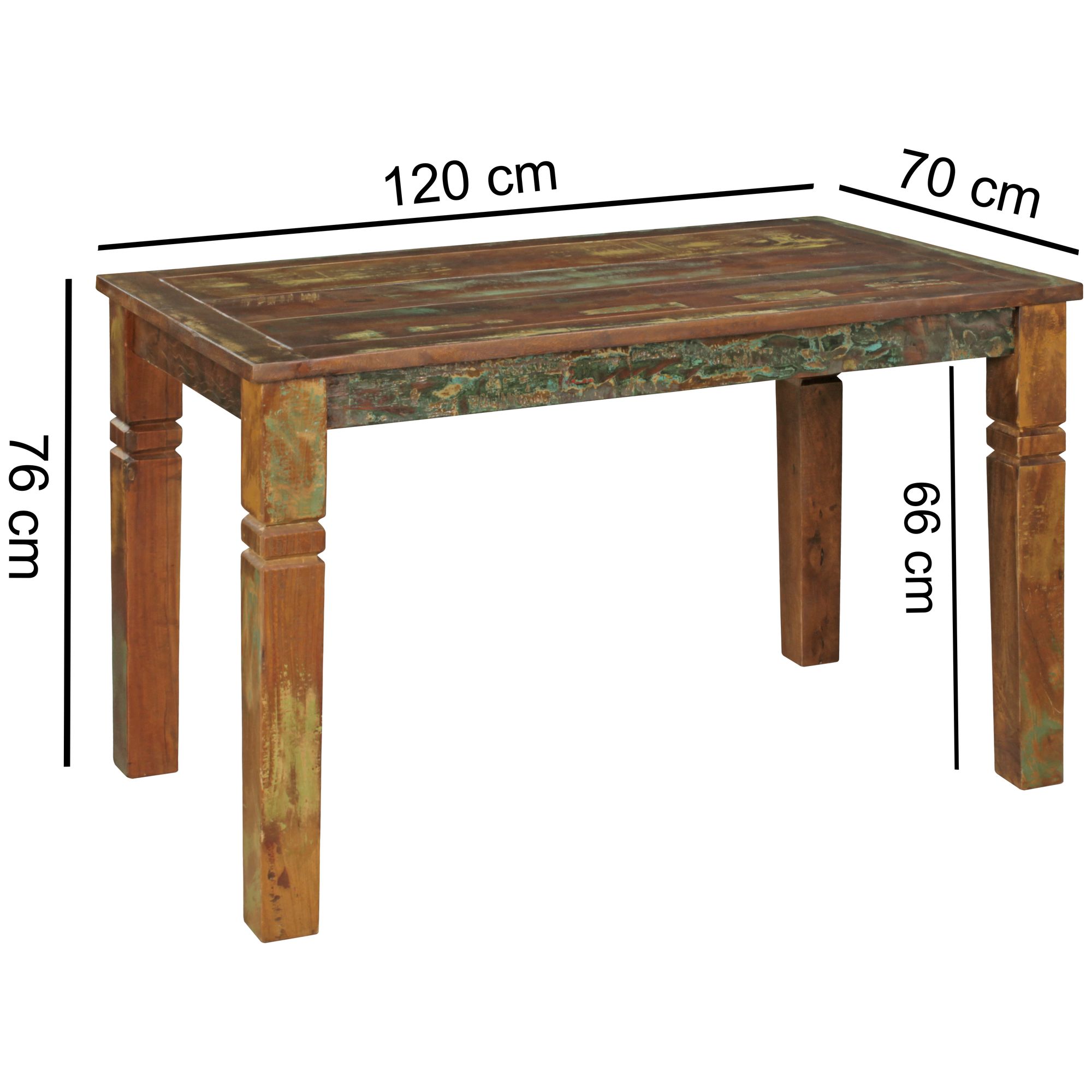 Mesa de comedor kalkutta 120 x 70 x 76 cm mango shabby madera sólida elegante