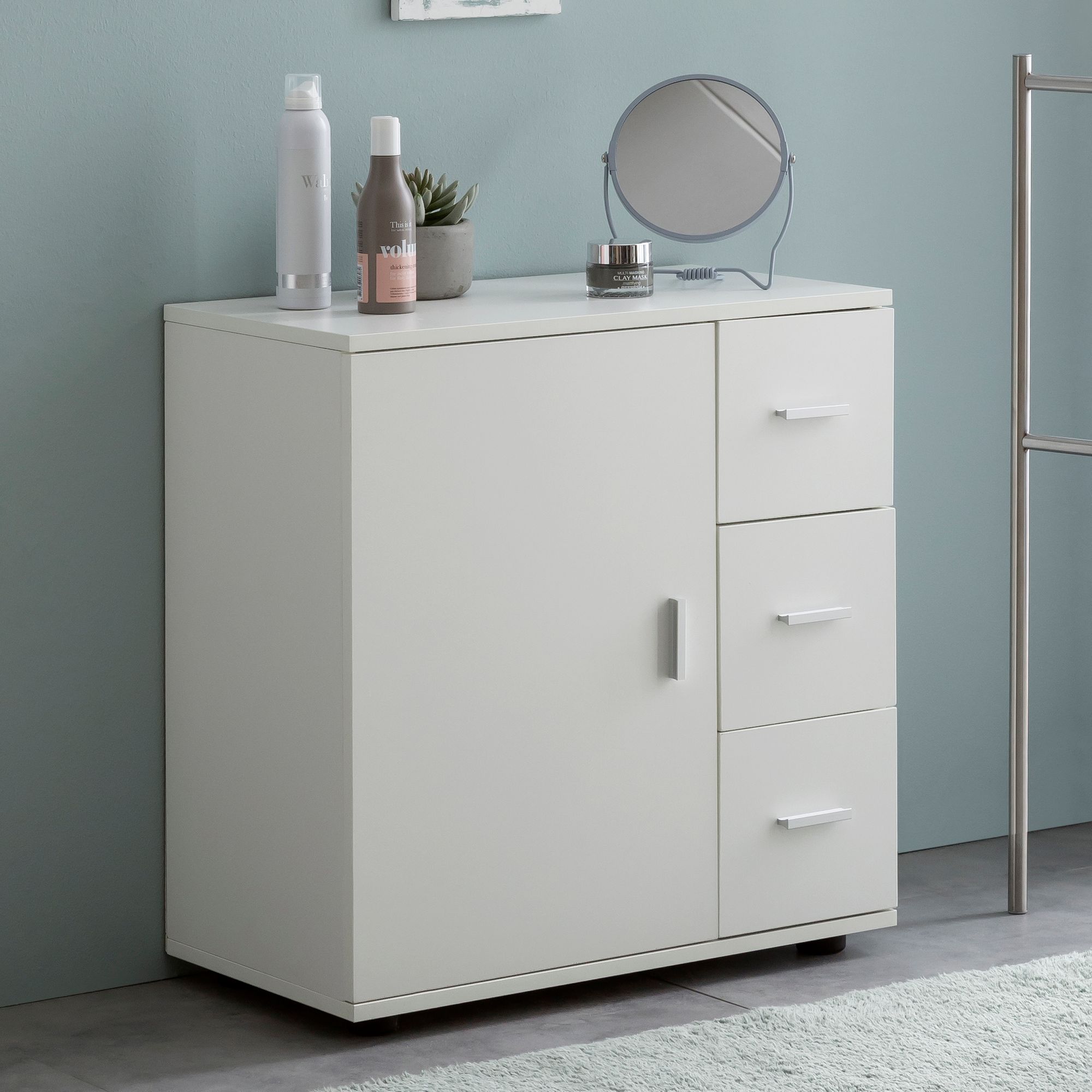 Mueble de  wl5.877 white 60x65,5x33 cm mueble midi con puerta y cajones