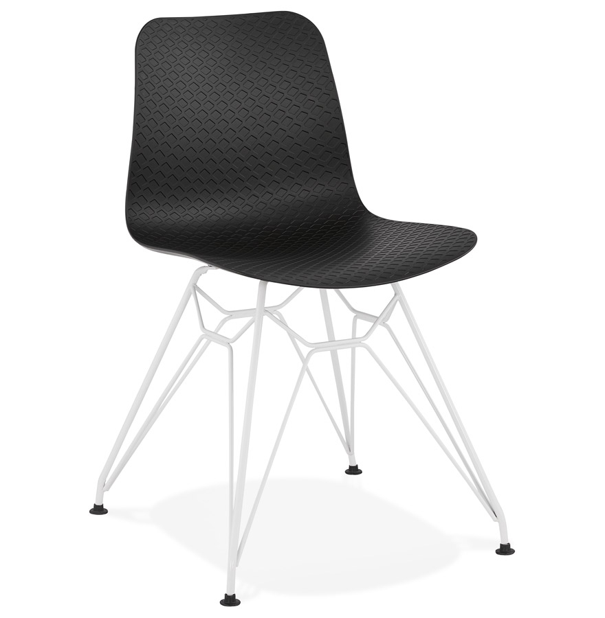 Alterego Silla GAUDY Color Montura Blanco Asiento Negro