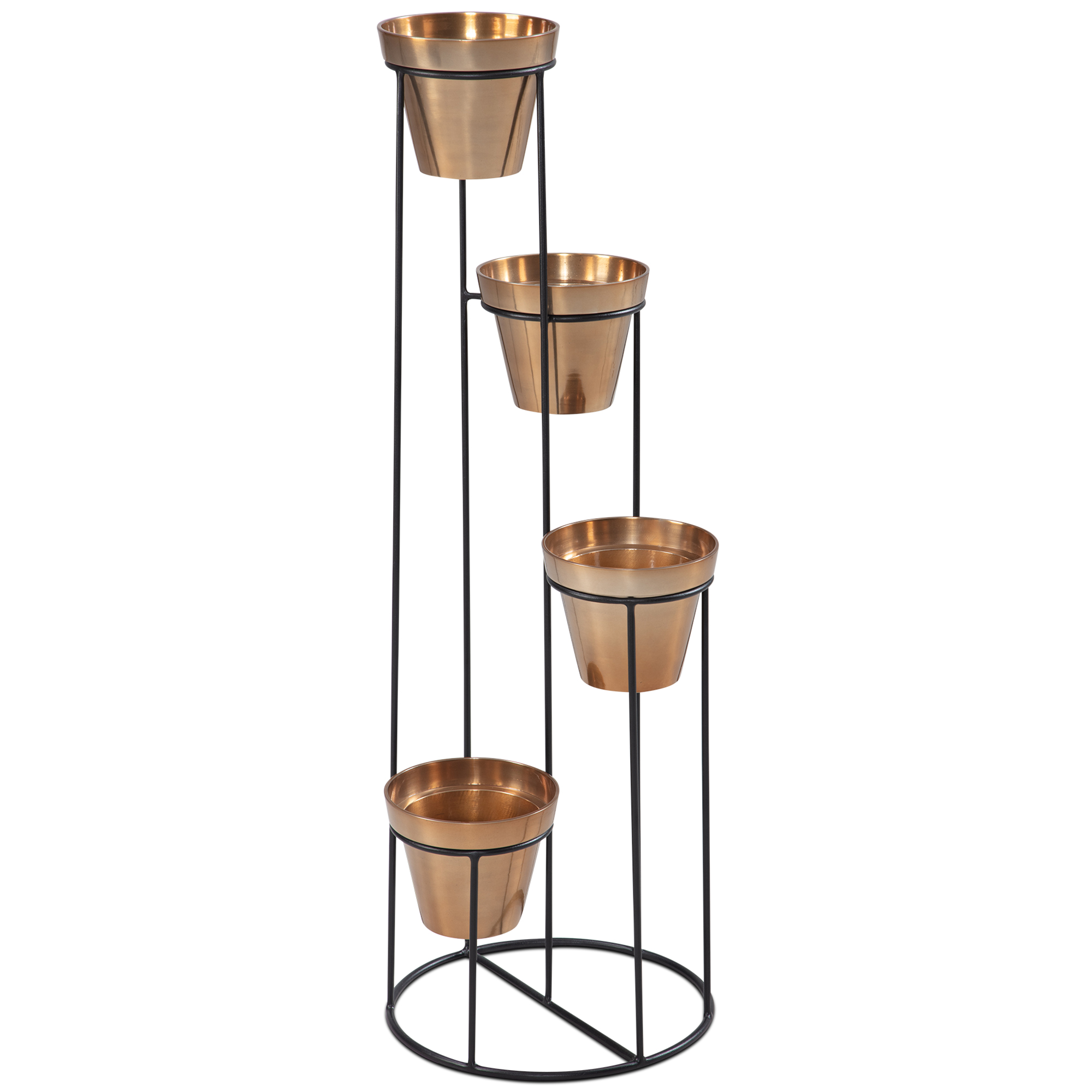 Soporte para flores metal dorado / negro 40x109x40 cm soporte para plantas de pie