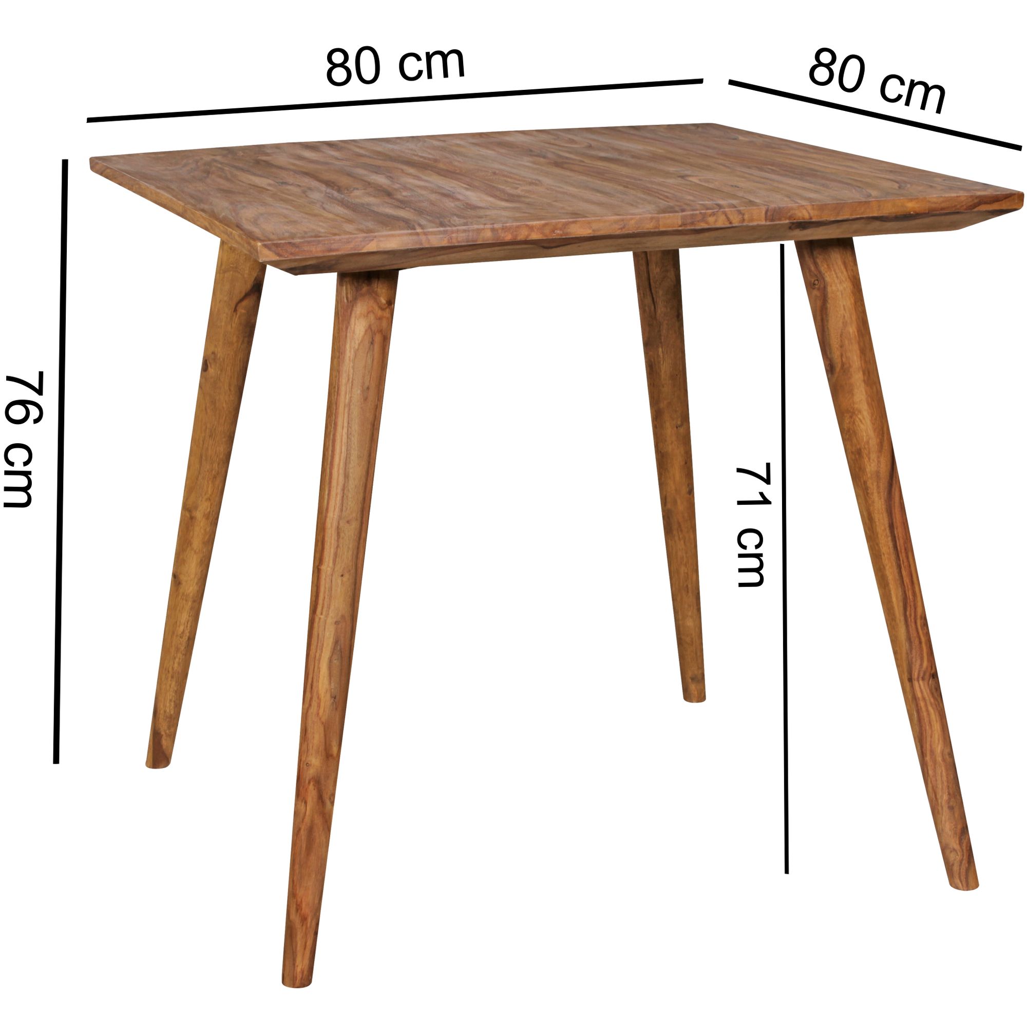 Comedor repa 80 x 80 x 76 cm sheesham madera maciza rústica