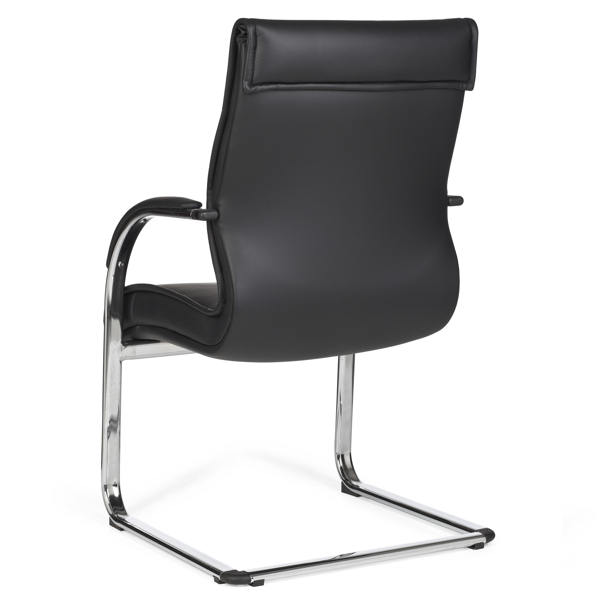 Voladizo milano visitante silla de tapicería de cuero artificial negro mecedora diseño xxl cromo 120 kg silla de conferencias