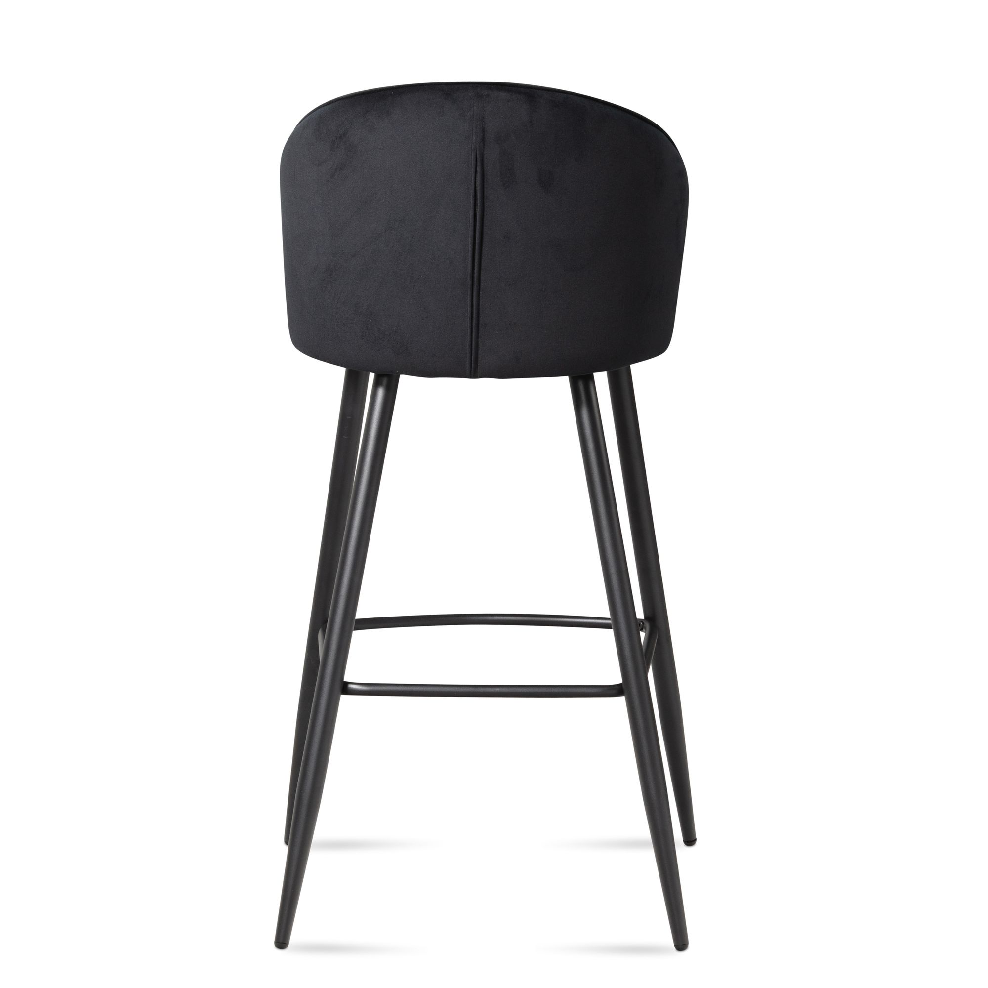 Juego de 2 taburetes de bar terciopelo negro con respaldo y patas, taburete de cocina escandinava moderno 110 kg, taburete de bistró tapizado