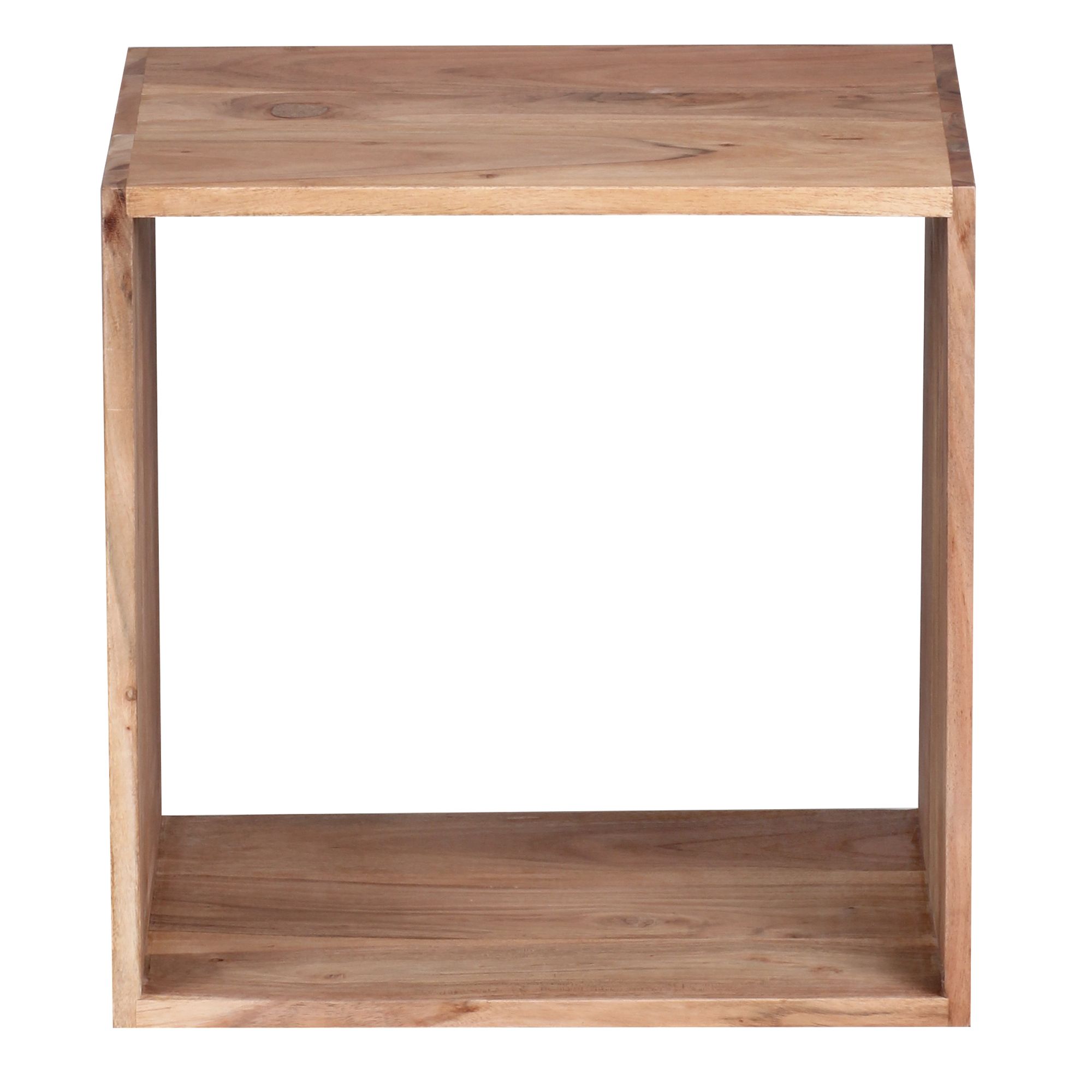 Estante de pie mumbai madera maciza acacia 43,5 cm cubo estante diseño estante de madera producto natural mesa auxiliar estilo casa de campo