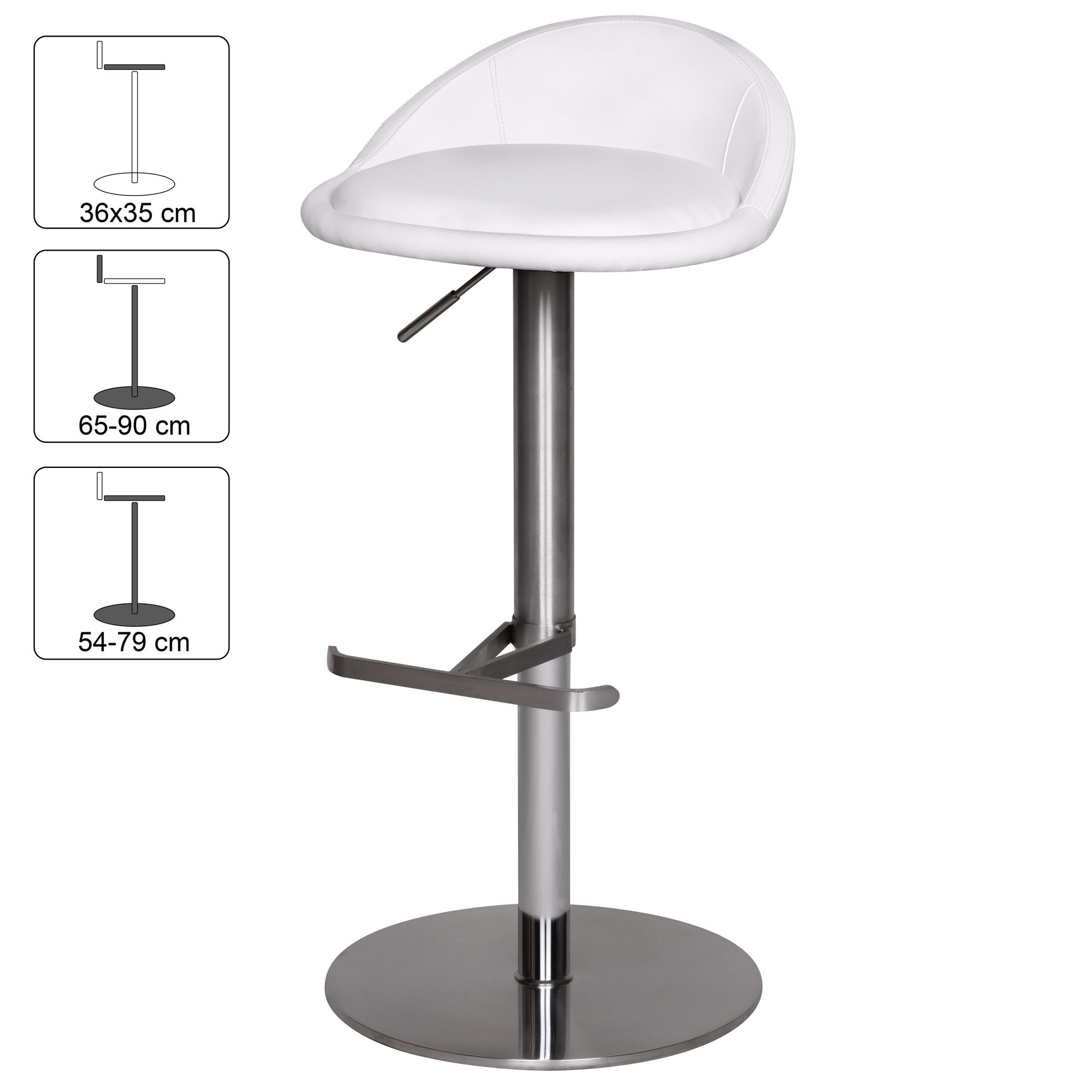 Durable de acero silla blanca taburete moderno bar de diseño ajustable heces taburete m1 es giratorio