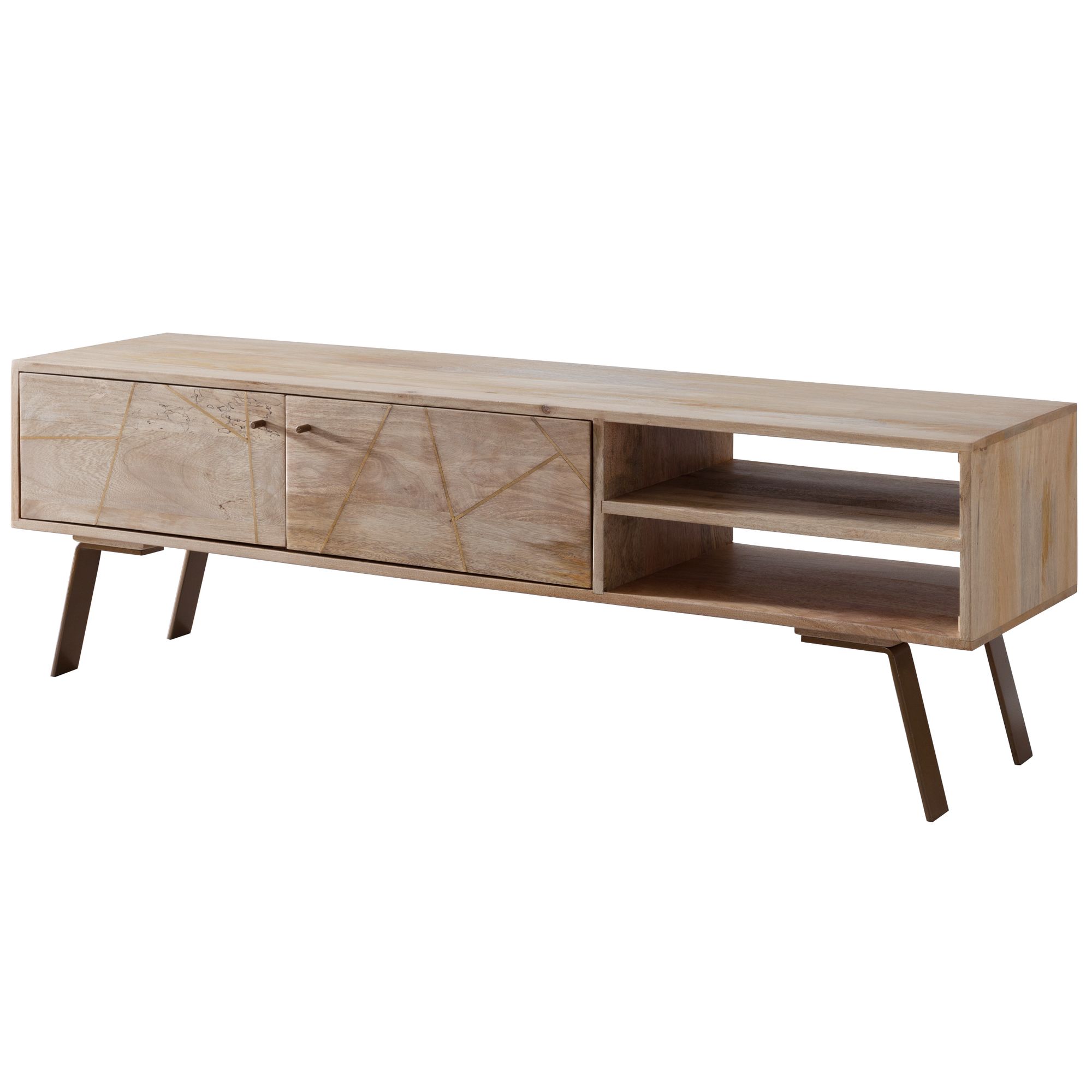 Aparador de tv de estilo country de madera maciza de mango sólido de sikar 145x47x35cm