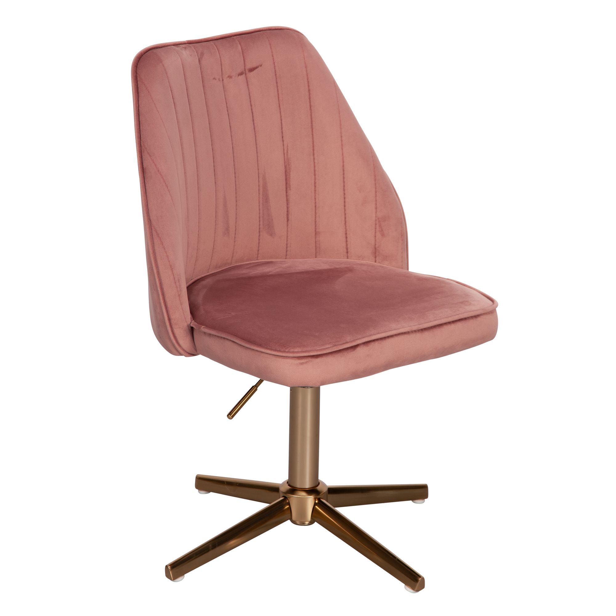 Silla de escritorio silla giratoria de diseño de terciopelo rosa con respaldo