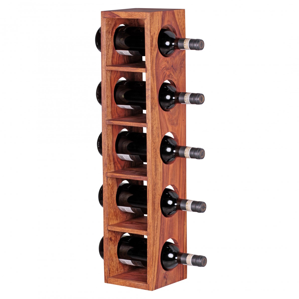 Montaje en estante del vino de madera maciza sheesham pared estante de la botella por 5 botellas estante de madera estante contemporáneo con 70 cm