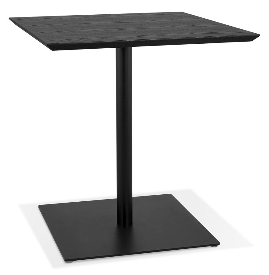 Mesa cuadrada de diseño 'SUMO' de madera y metal negro - 70x70 cm