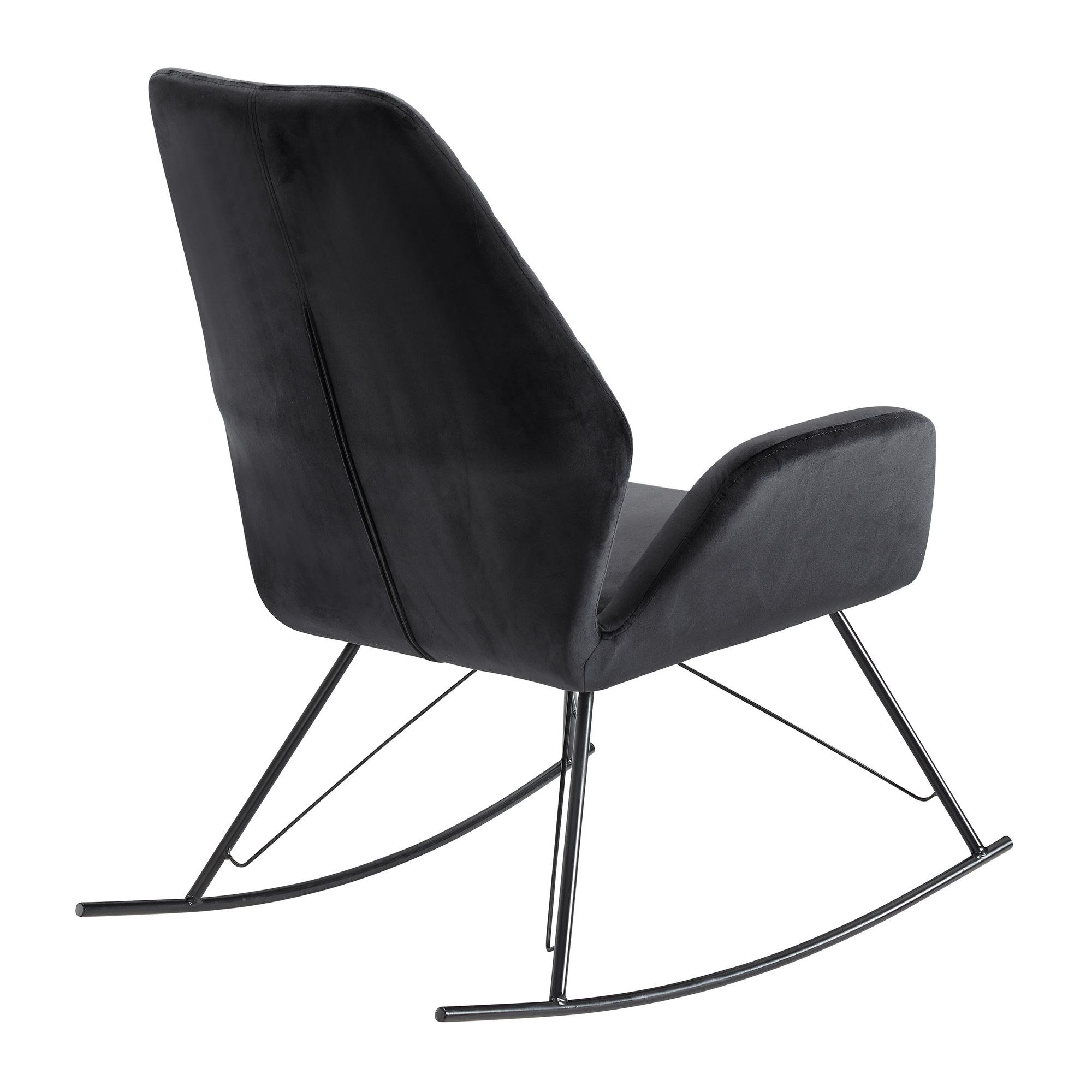 Mecedora negra 73x94x84 cm silla de relajación terciopelo / metal