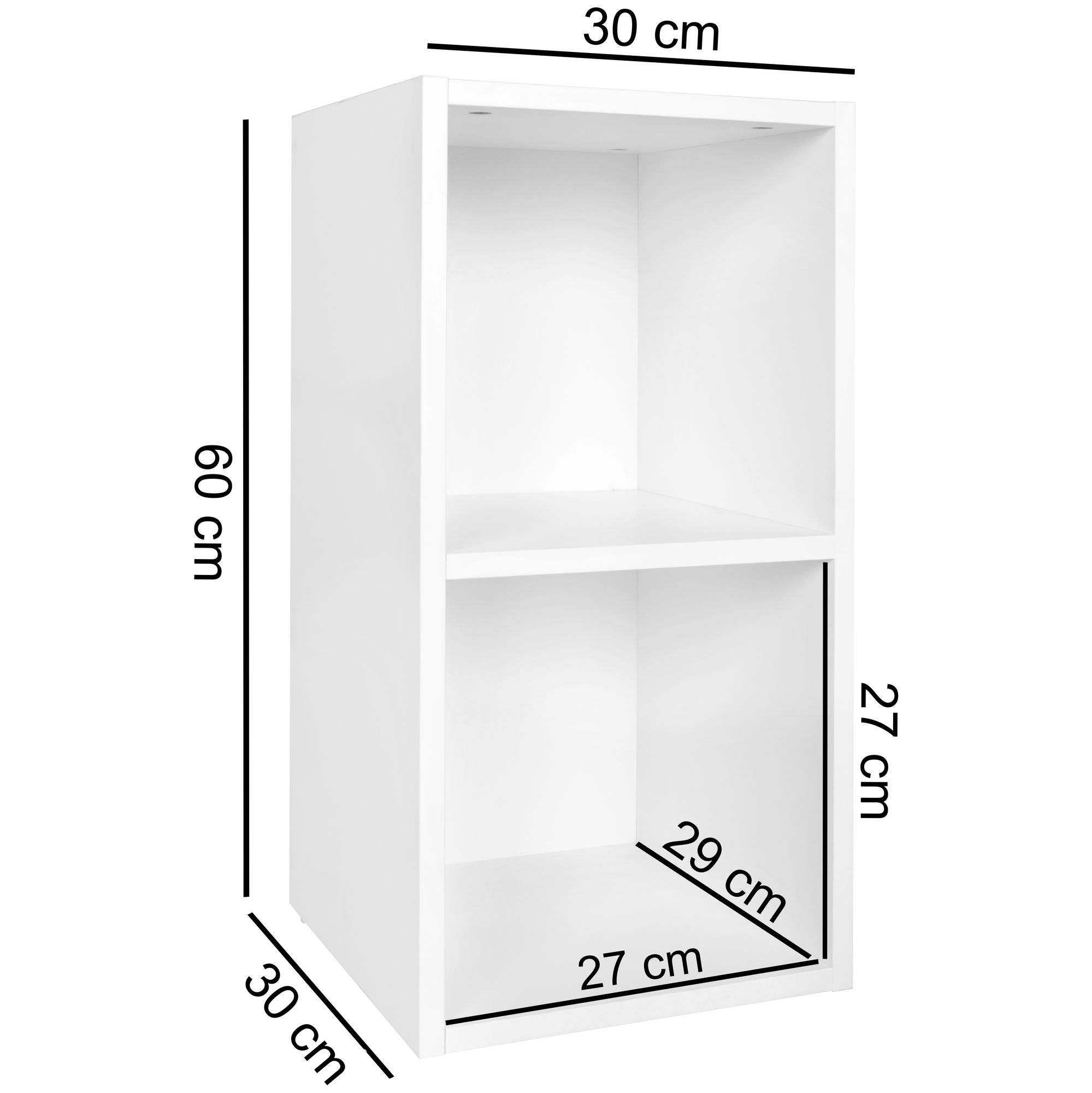 Estante de pie madera 30x60x30 cm estante blanco moderno pequeño