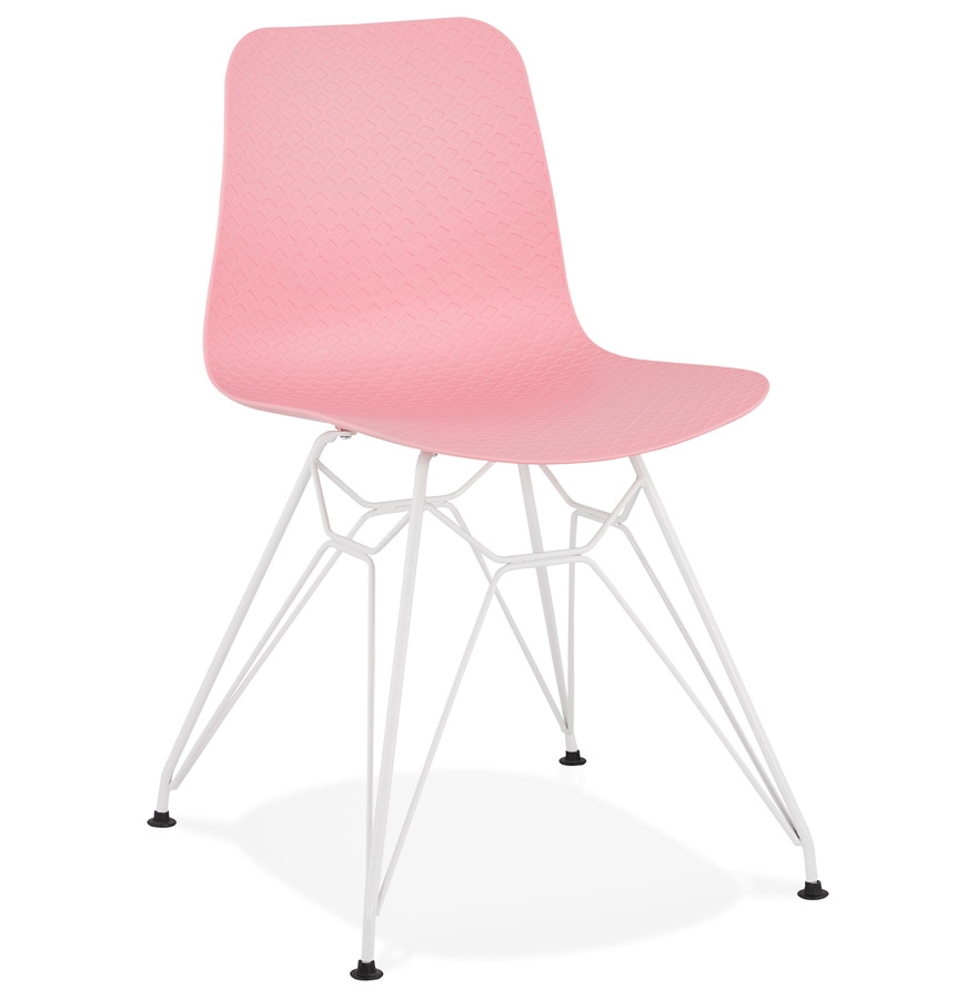 Alterego Silla GAUDY Color Montura Blanco Asiento Rosa