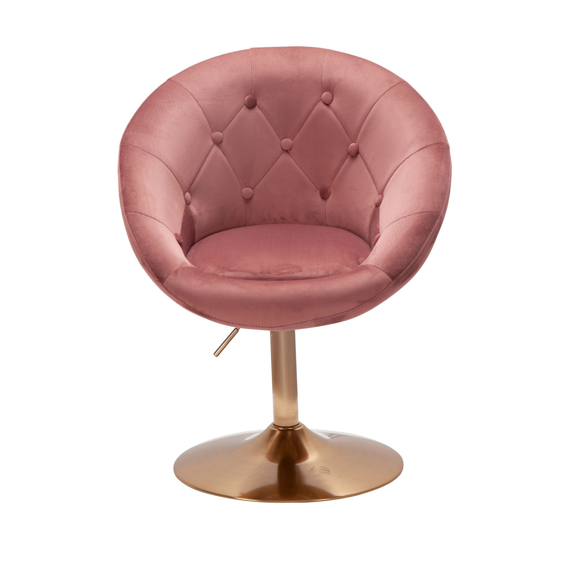 Silla  terciopelo rosa / dorado silla giratoria de diseño