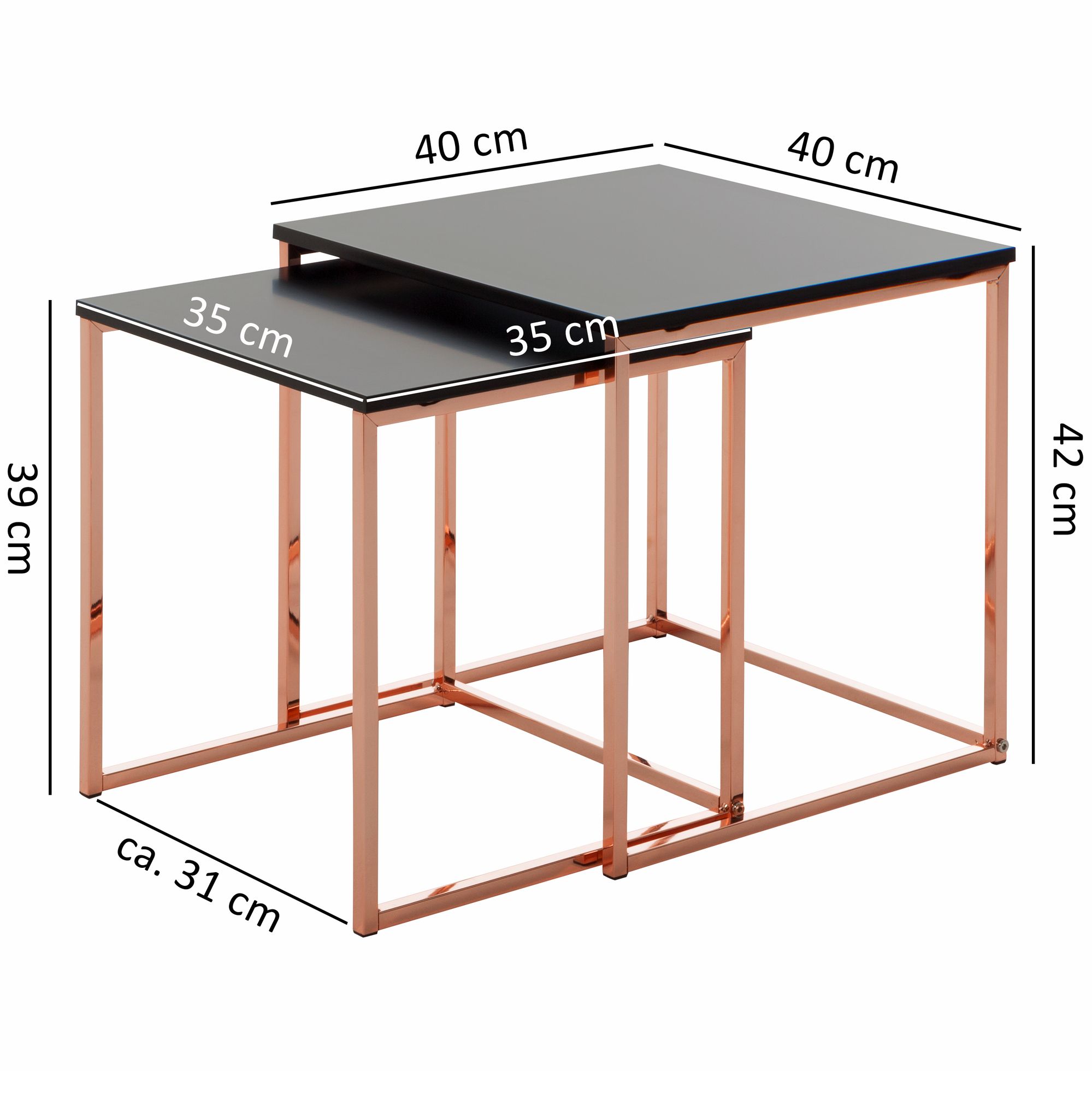 Cala negro / mesa  cobre mdf / metal