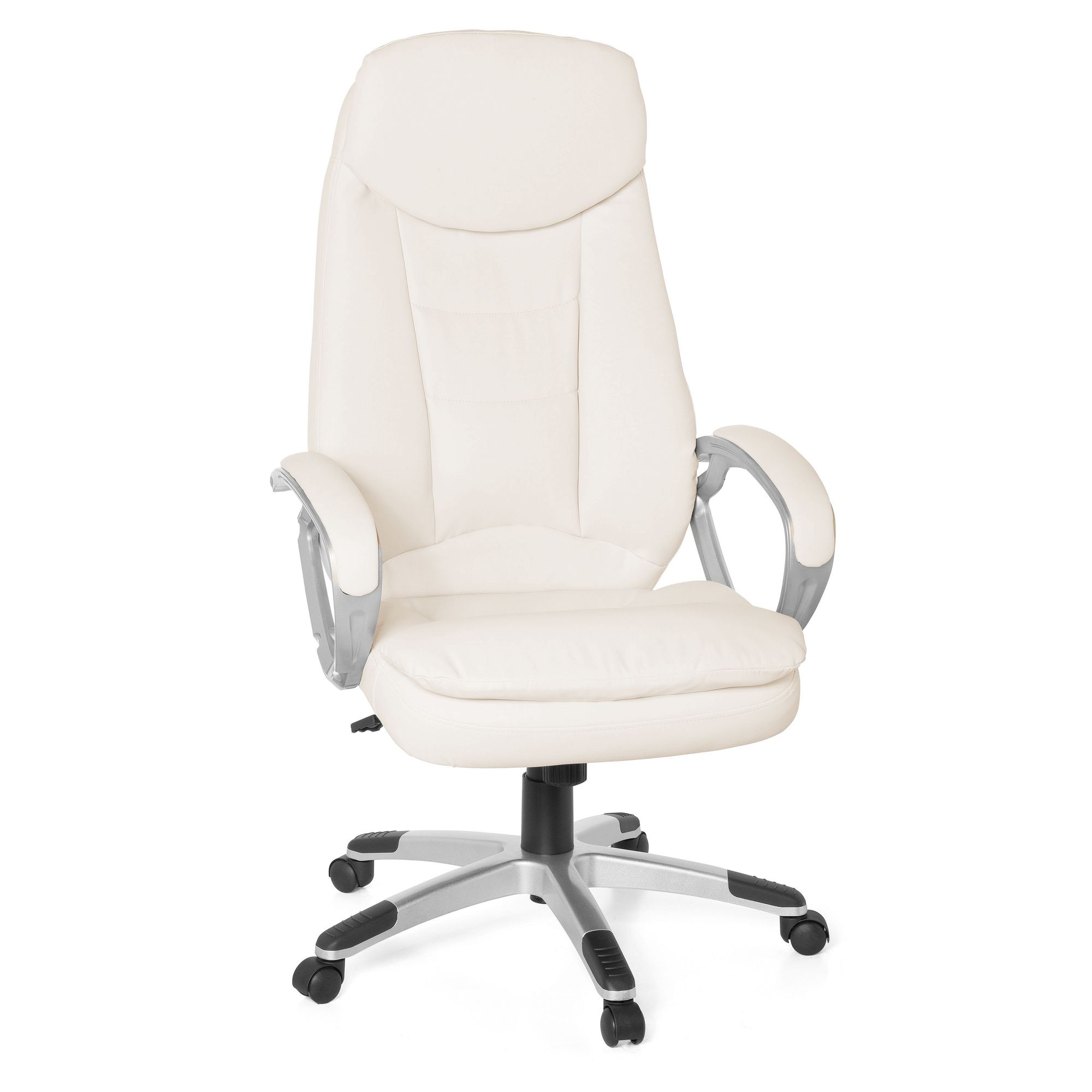 design office chair cream 120kg desk chair faux leather modern | Ergonomic executive chair Height adjustable | Swivel chair with rocking mechanism High | Upholstered desk chair