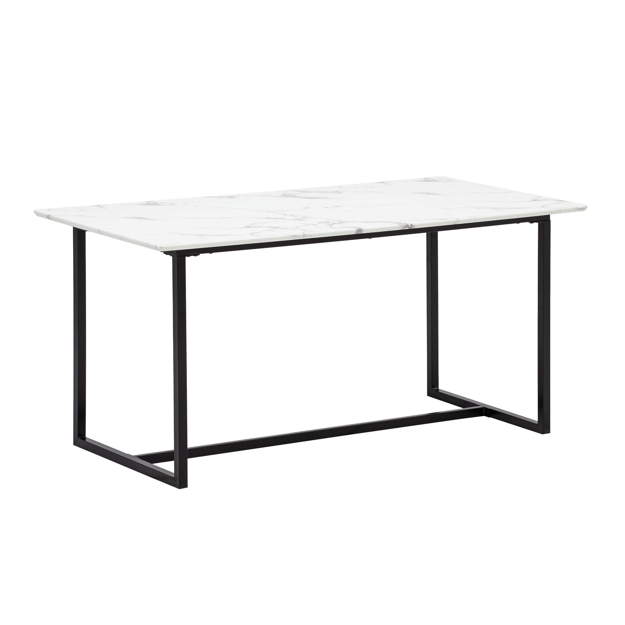 Mesa de comedor 120x60x76 cm mesa de cocina blanca con aspecto de mármol mesa de comedor moderna pequeña, mesa de comedor rectangular, mesa de comedor con patas de metal