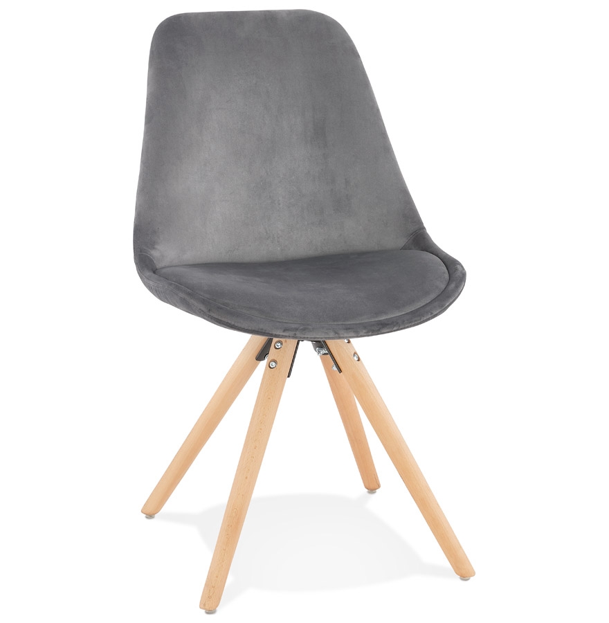 Alterego Silla RICKY Color Montura Natural Asiento Gris