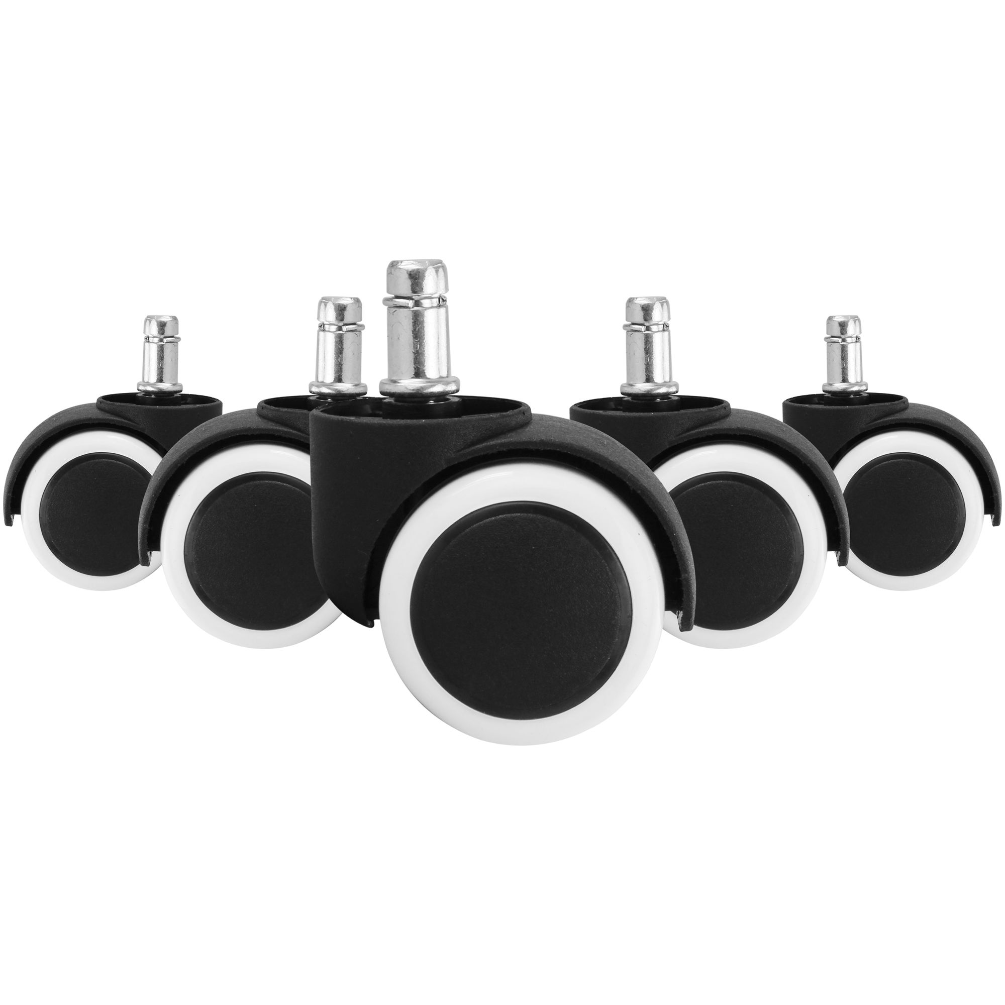 5er set ruedas con freno para un diámetro de 11mm / 50mm ruedas de suelo dura silla de oficina negro / blanco ruedas giratorias