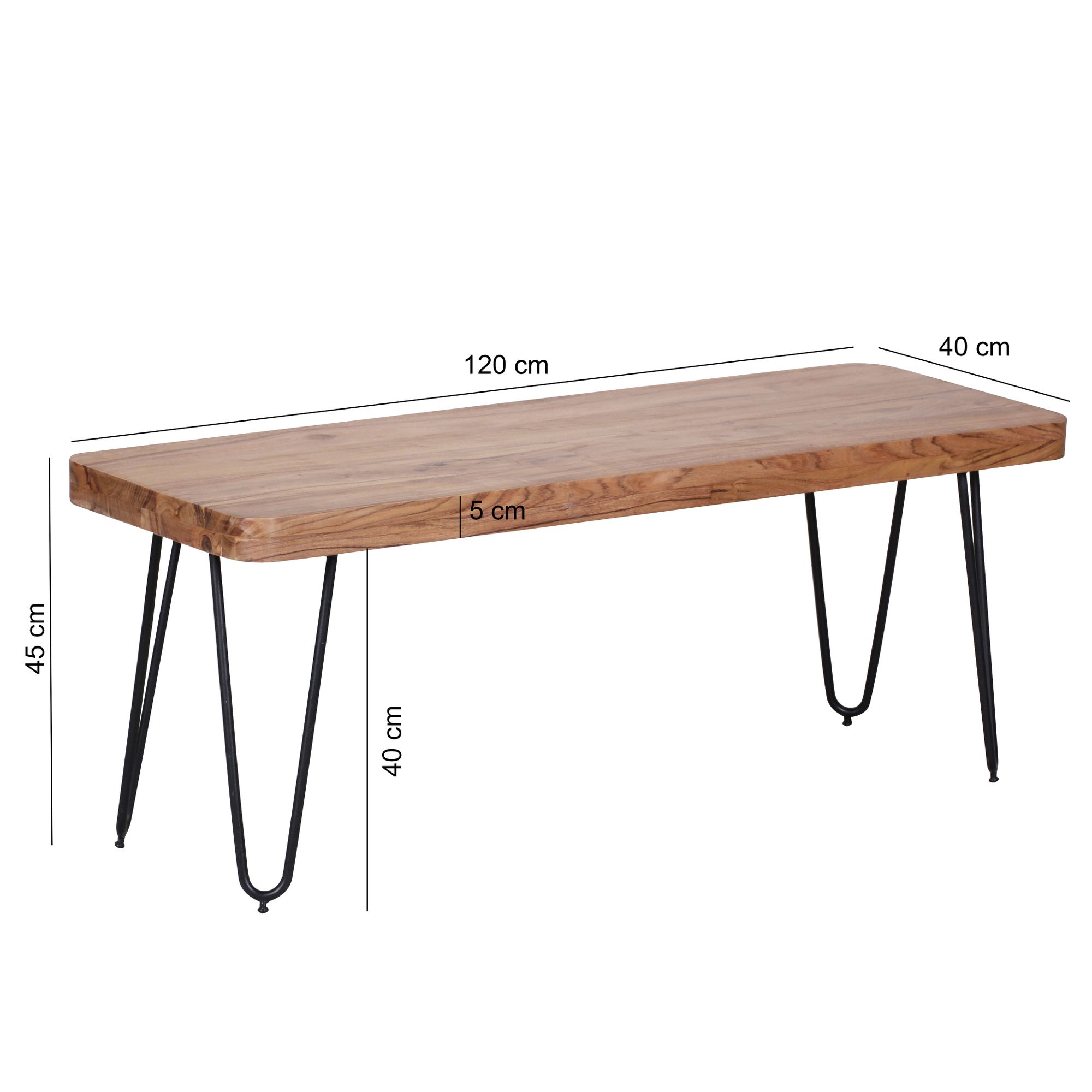 Banco de comedor bagli madera maciza de acacia 120 x 45 x 40 cm banco de madera producto natural banco de cocina de estilo rústico