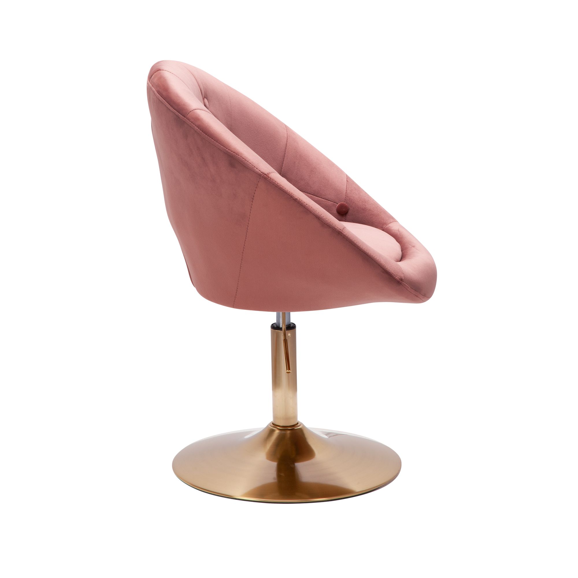 Silla  terciopelo rosa / dorado silla giratoria de diseño