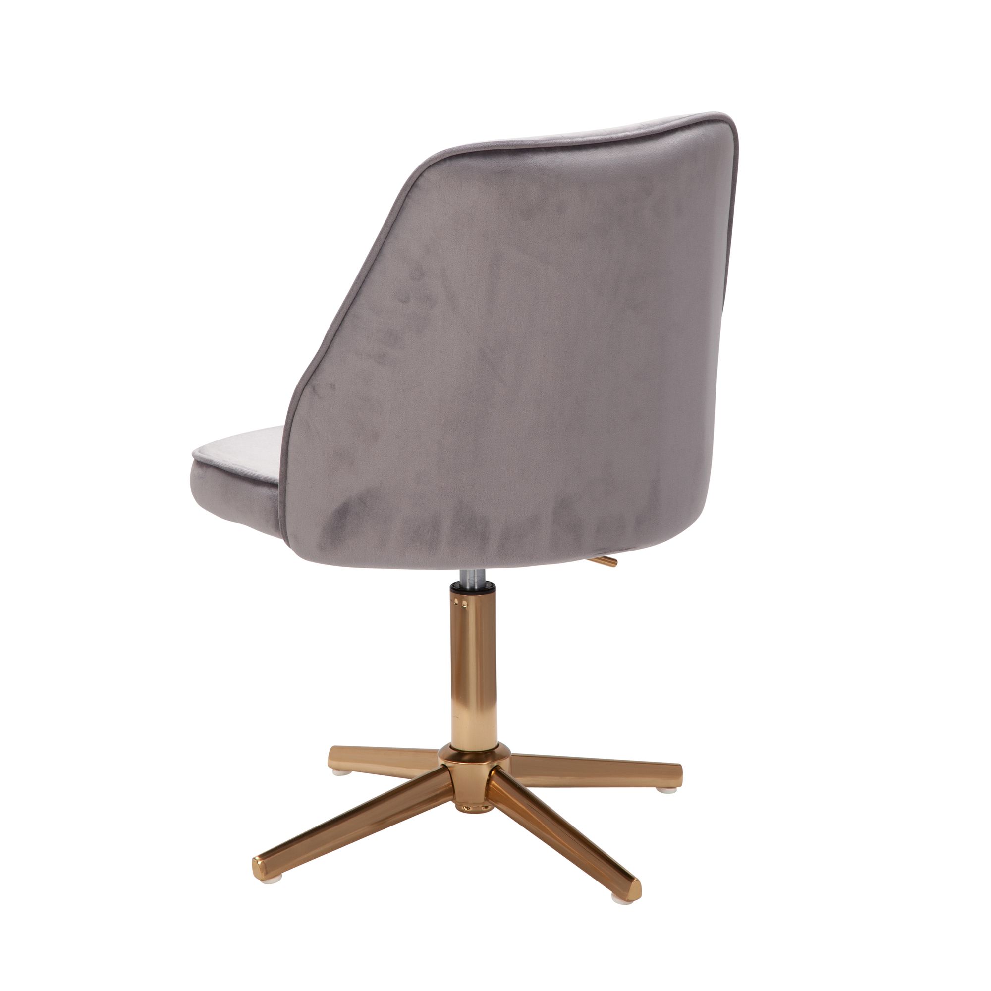 Silla de escritorio silla giratoria de diseño de terciopelo gris con respaldo