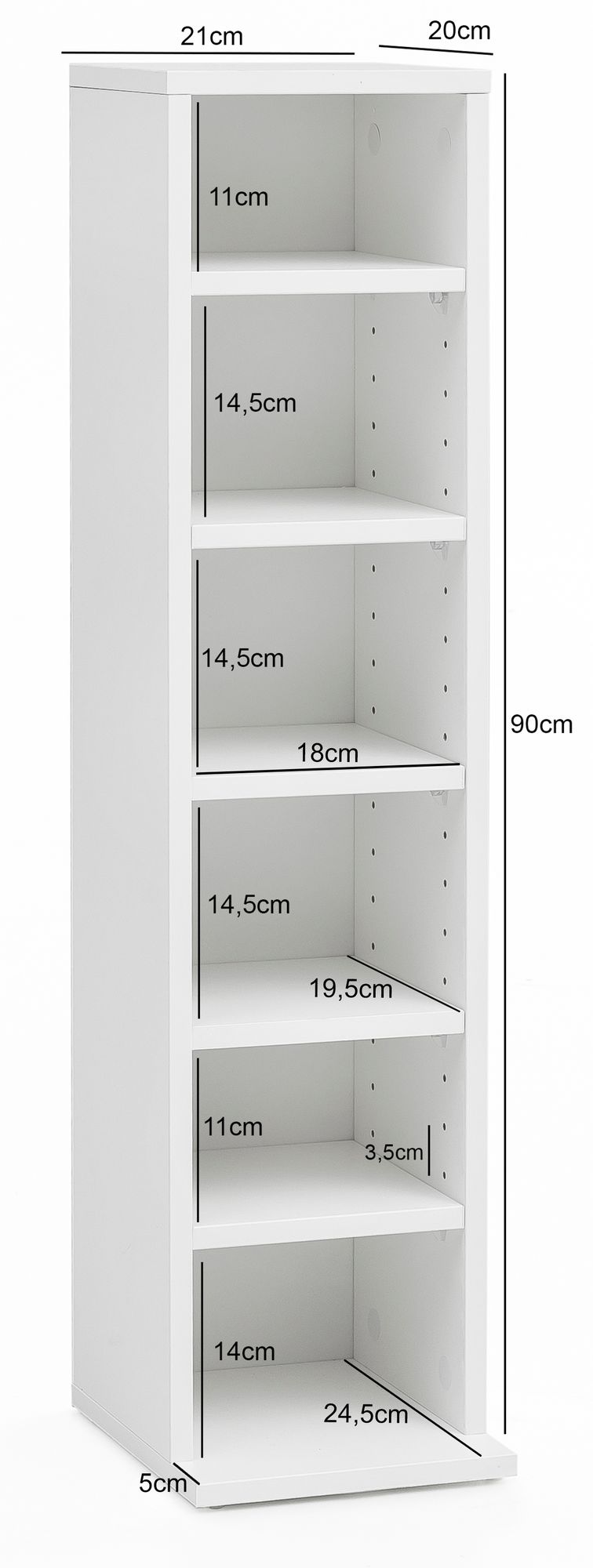 Estante para cd  wl5.836 madera 75x120,5x35 cm moderno