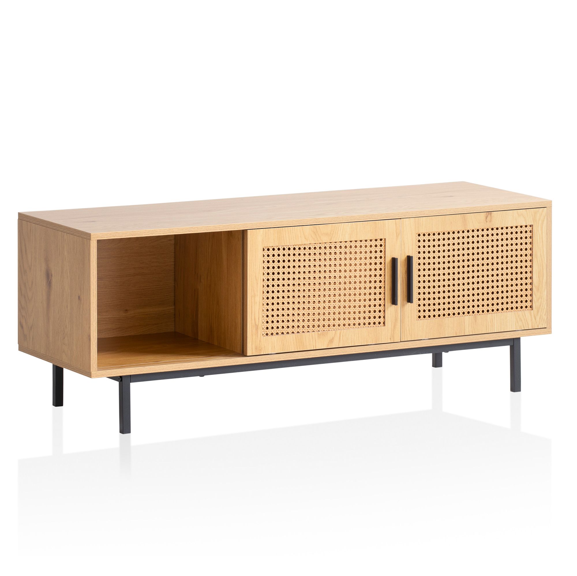 Mueble tv madera roble 120x45,5x40 cm moderno