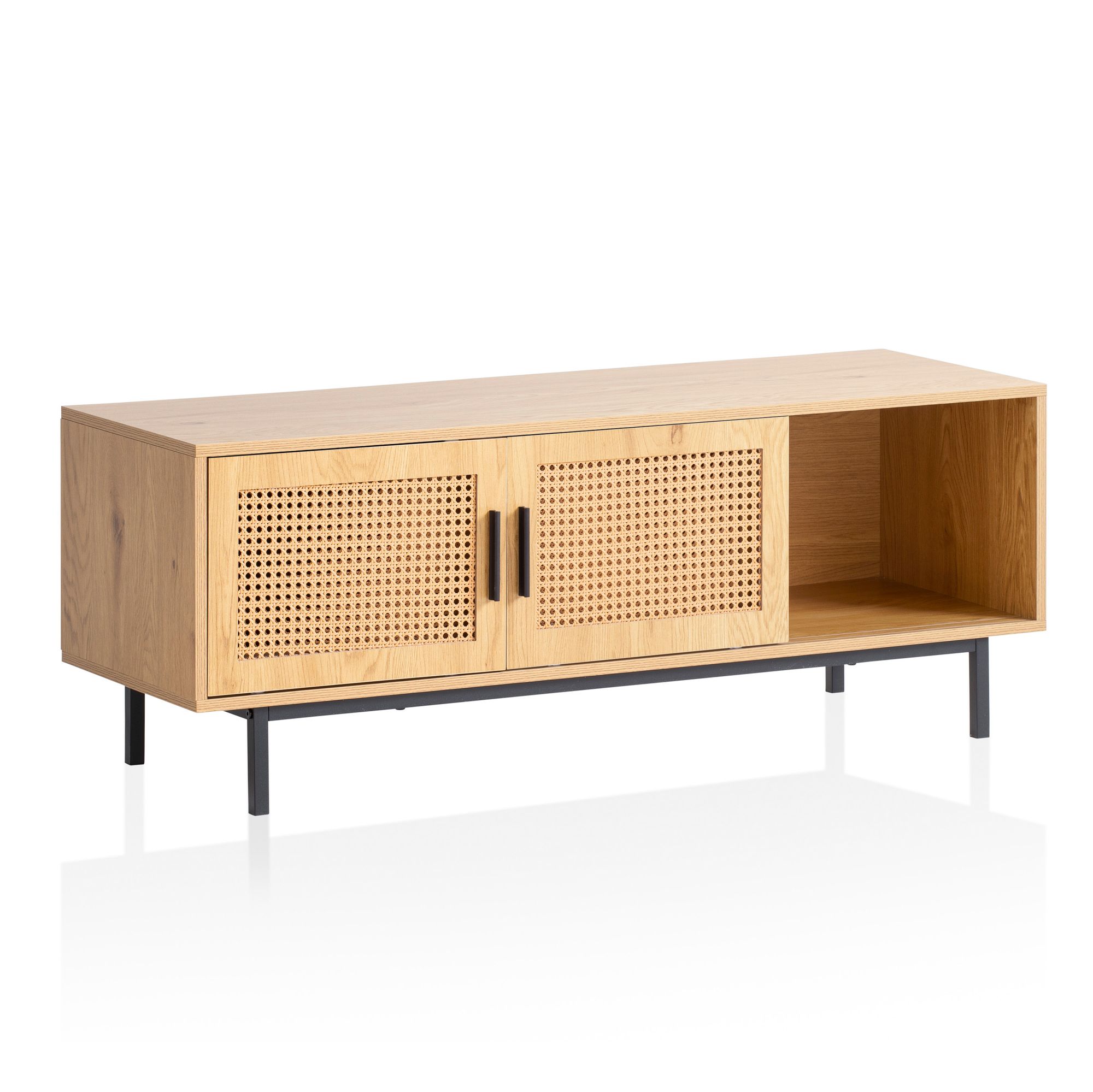 Mueble tv madera roble 120x45,5x40 cm moderno