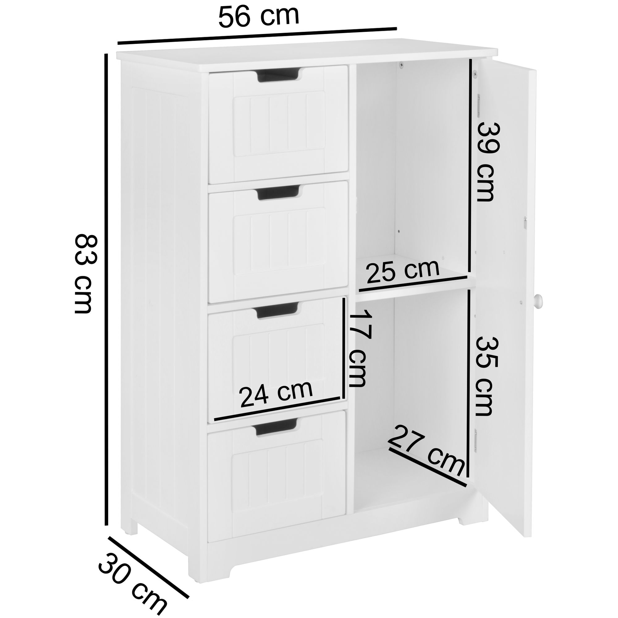 Baño diseño del gabinete de mdf luis estilo rural 65 x 83 x 30 cm blanco