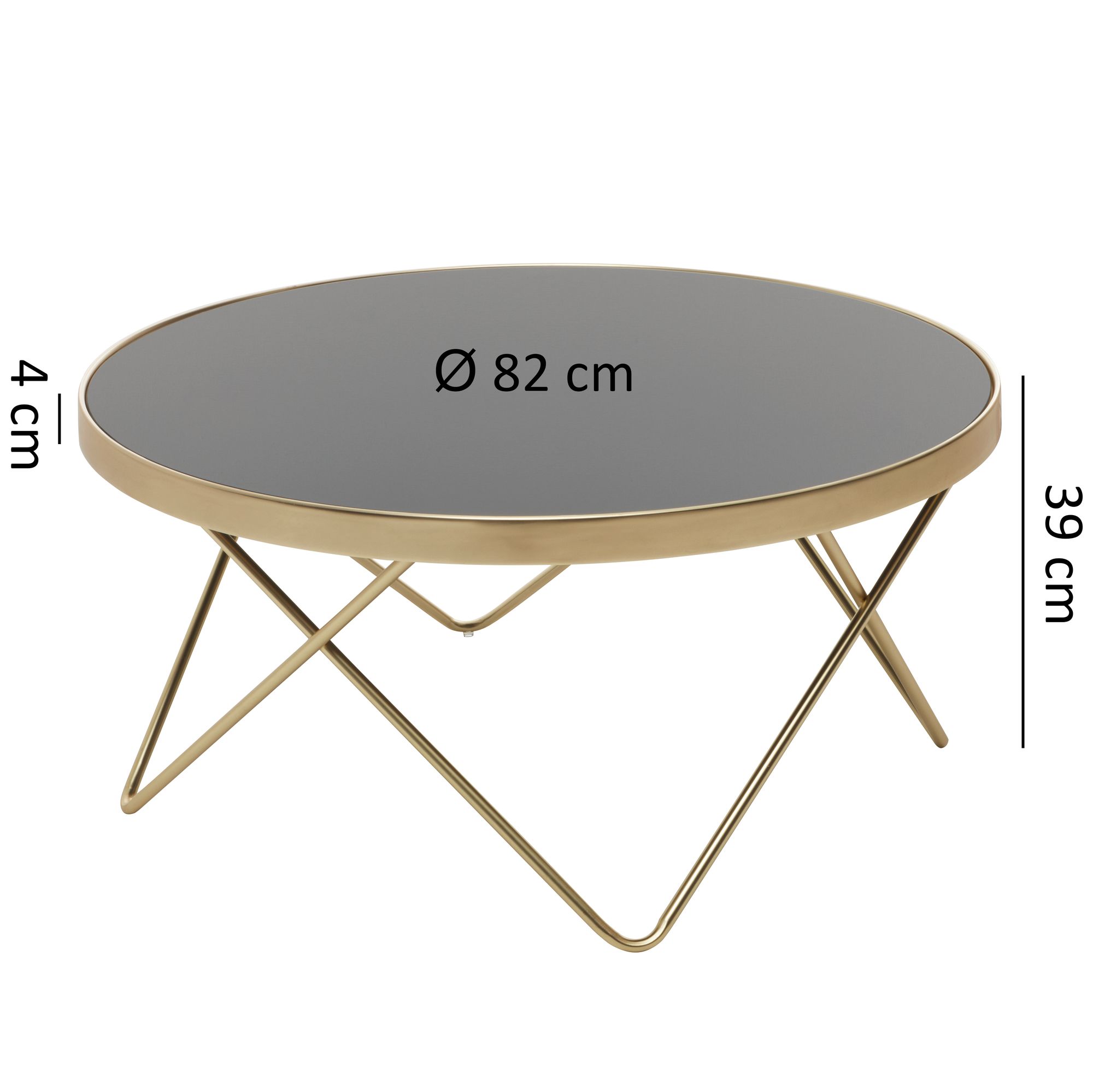 Dana ø 82 cm negro / oro mate mesa  metal / vidrio