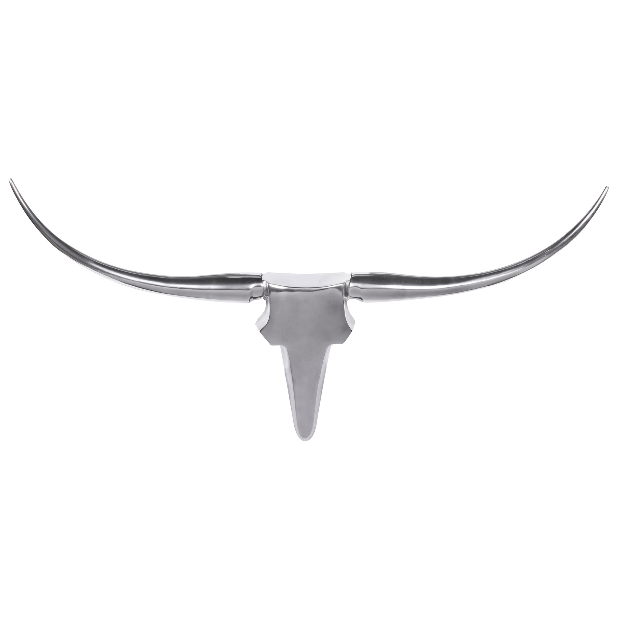 Deco antler bull m wl1.245 plata 100 cm aluminio diseño cuernos