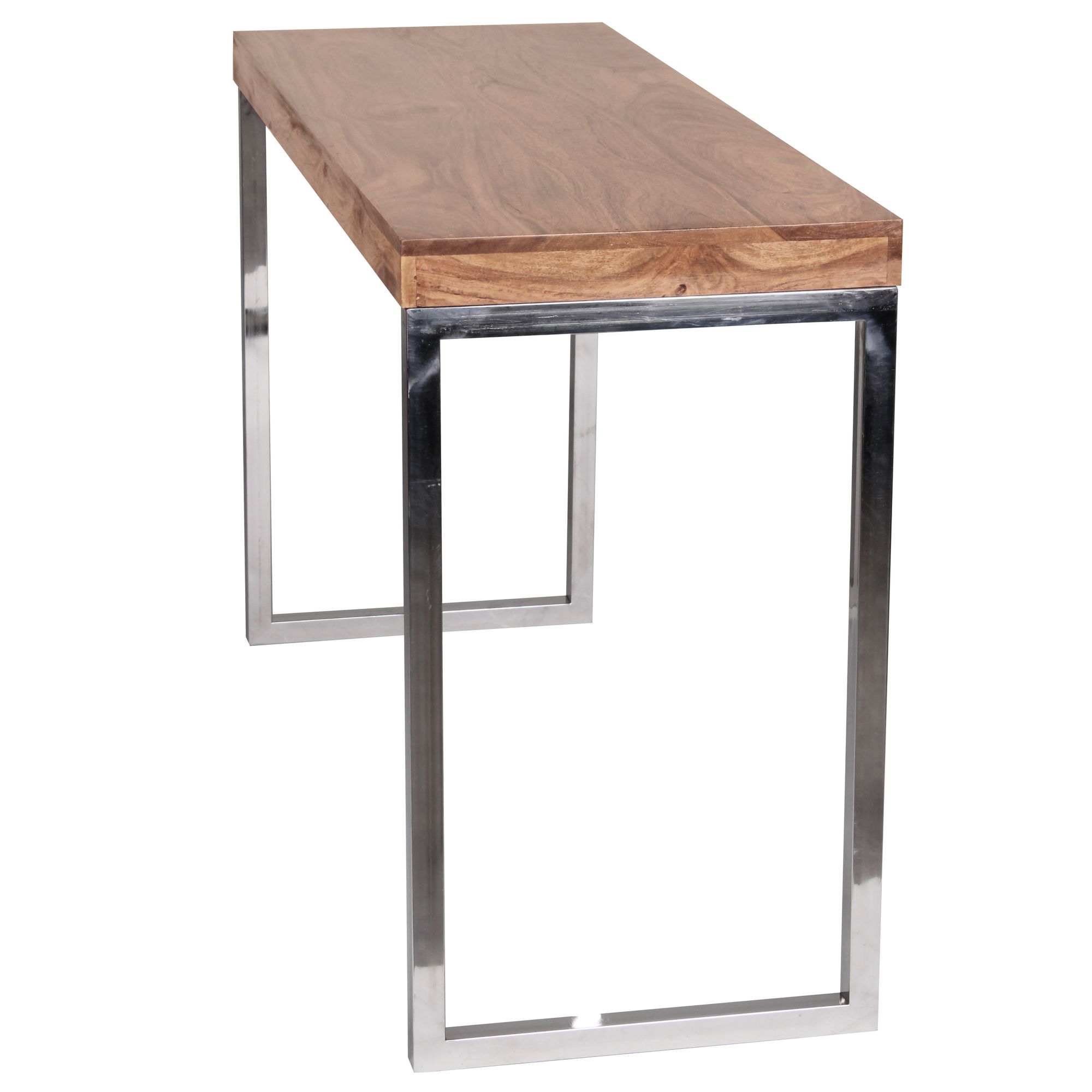 Mesa consola guna consola de madera maciza de acacia con patas de metal escritorio 120 x 45 cm aparador de estilo rústico