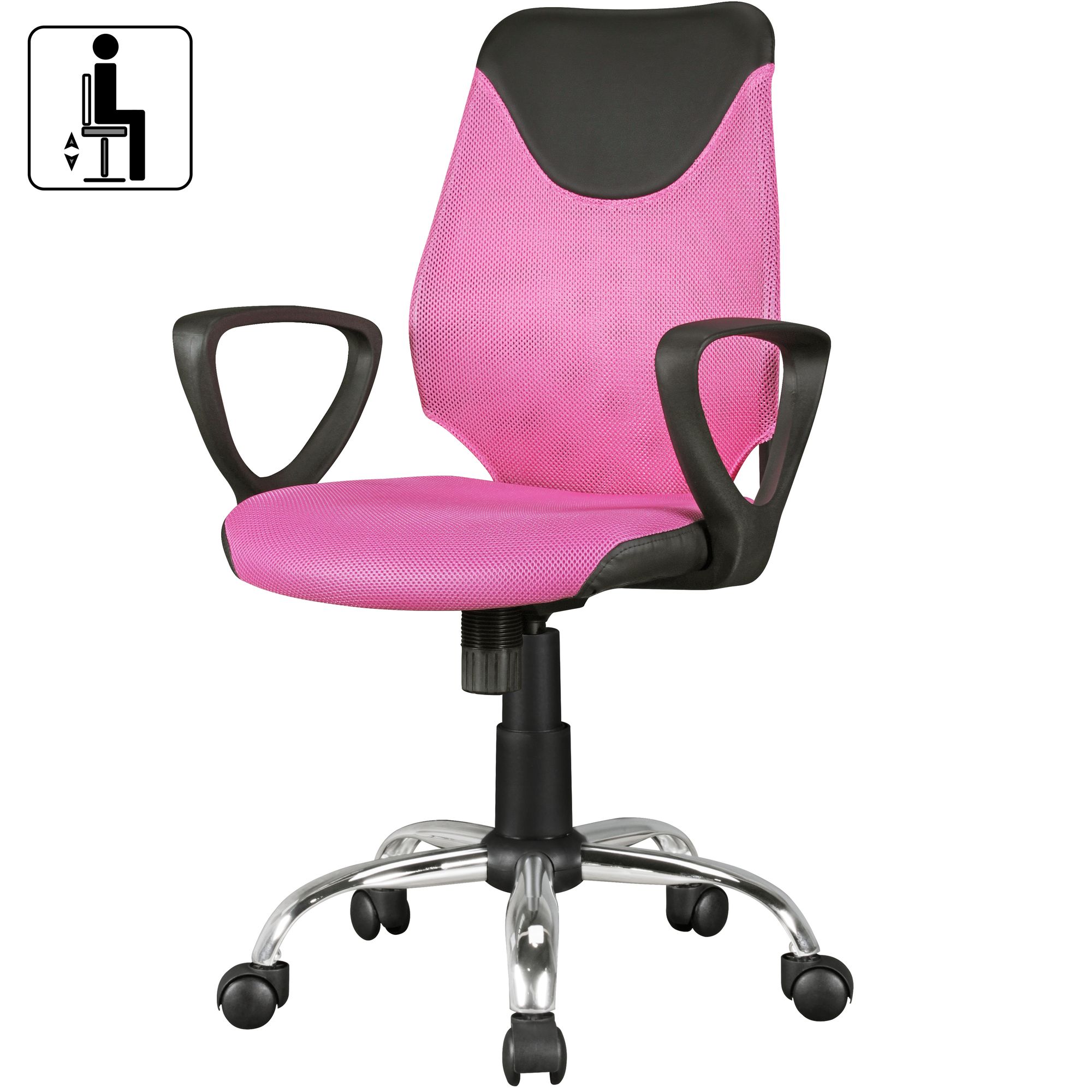 Silla de escritorio hijos kika negro rosa para niños de 6 a resto